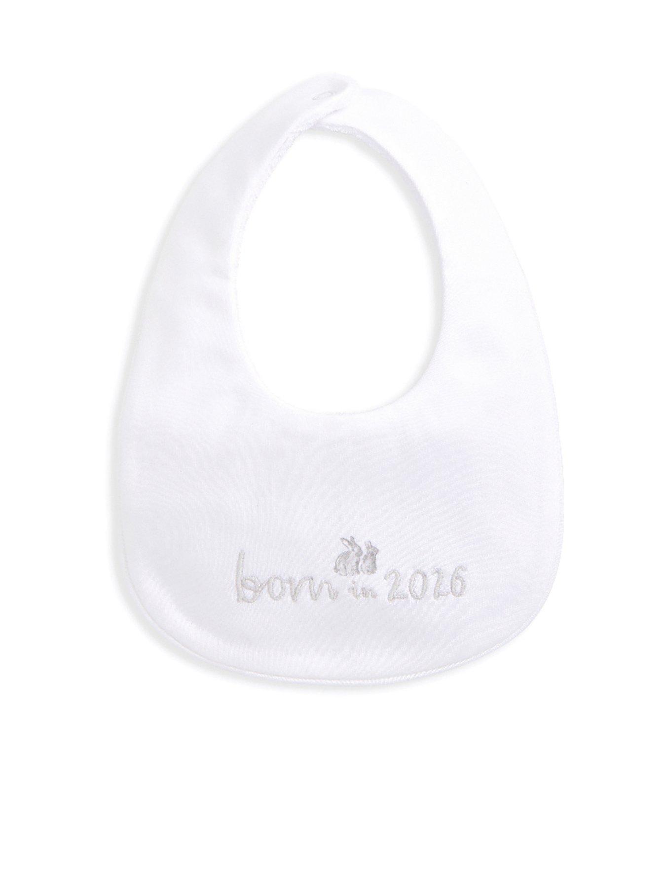Mamas & Papas Baby Unisex Born In 2026 Bib - White | Very