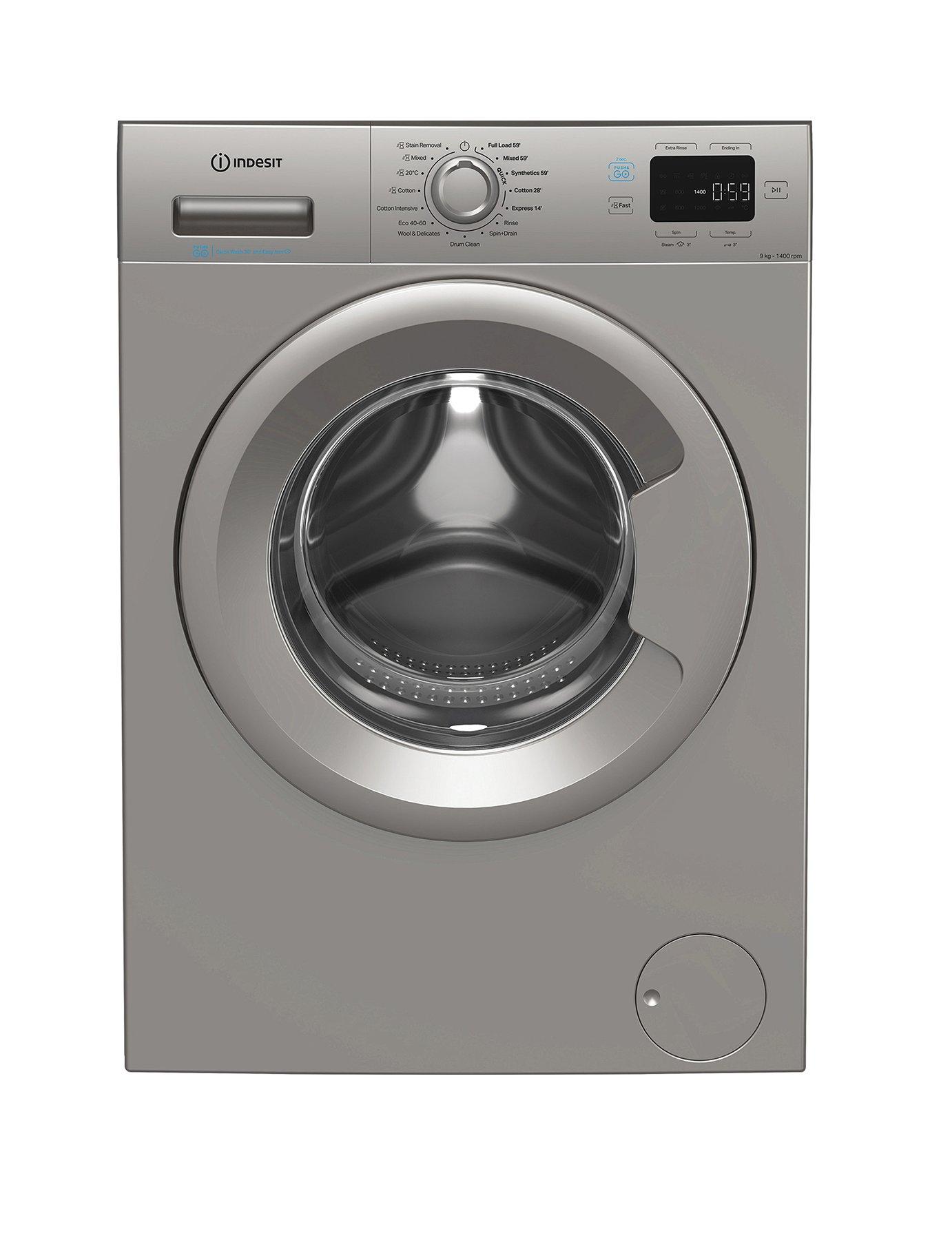 Image 1 of 5 of Indesit Push&amp;Go IP 946S PUSH&amp;GO UK 9KG Washing Machine - Silver