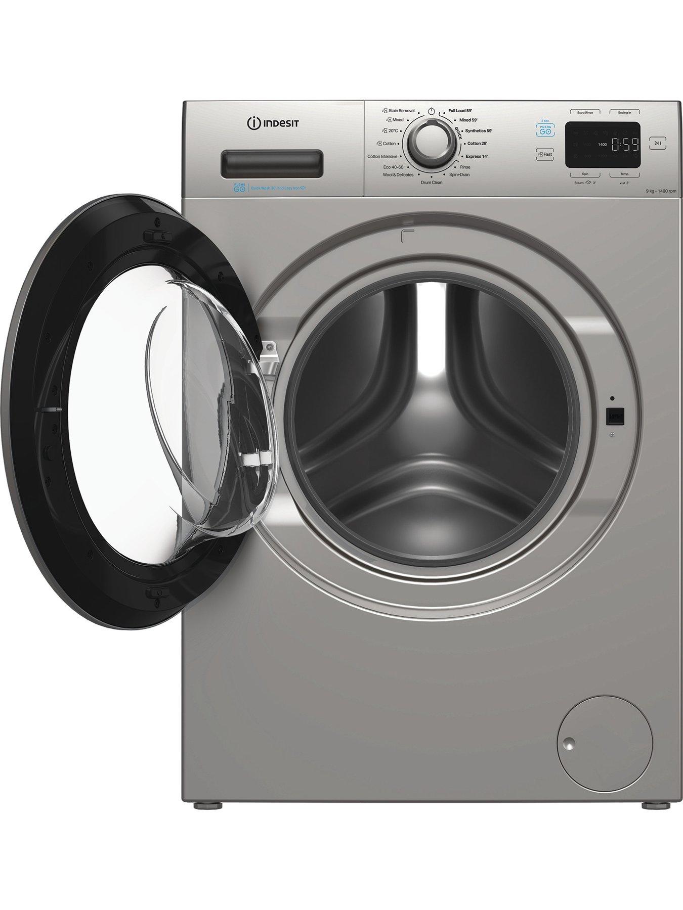 Image 2 of 5 of Indesit Push&amp;Go IP 946S PUSH&amp;GO UK 9KG Washing Machine - Silver