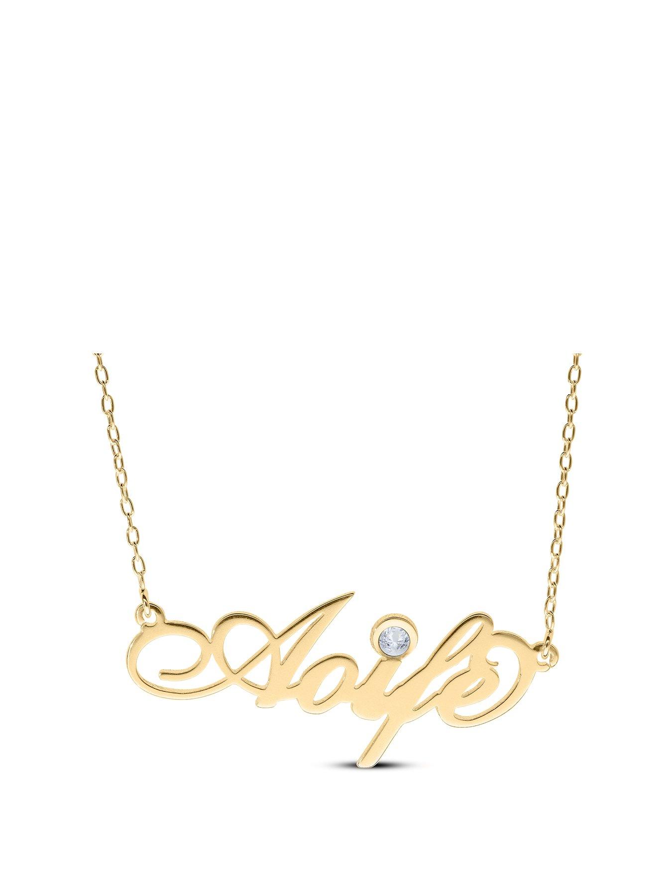undefined Gold Plated Silver Personalised Birthstone Necklace - September