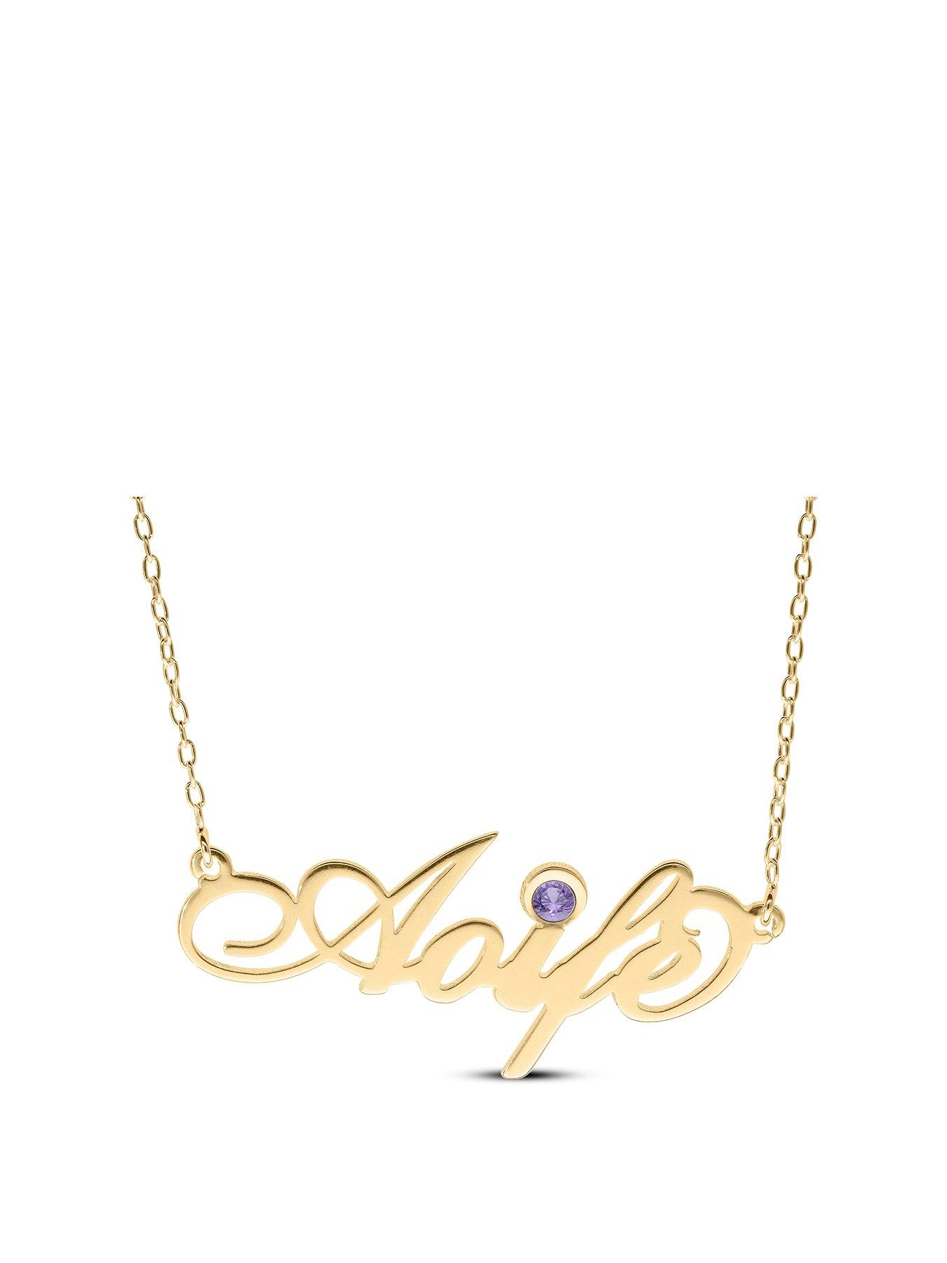 undefined Gold Plated Silver Personalised Birthstone Necklace - September