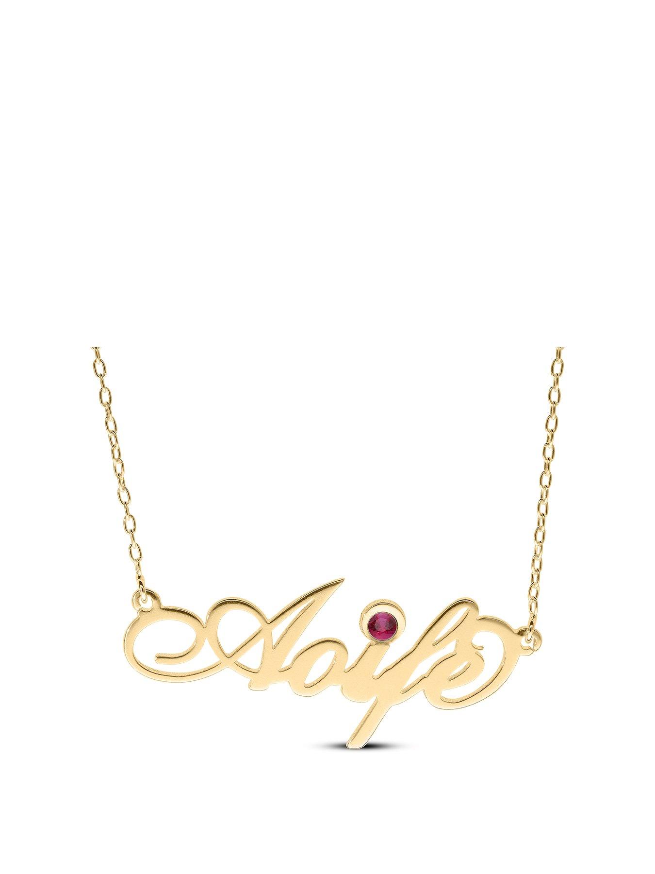 undefined Gold Plated Silver Personalised Birthstone Necklace - September