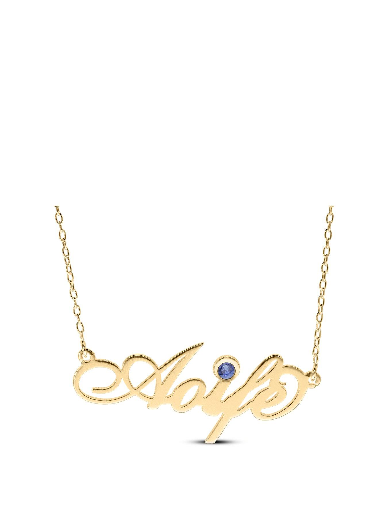The Love Collection Gold Plated Silver Personalised Birthstone Necklace