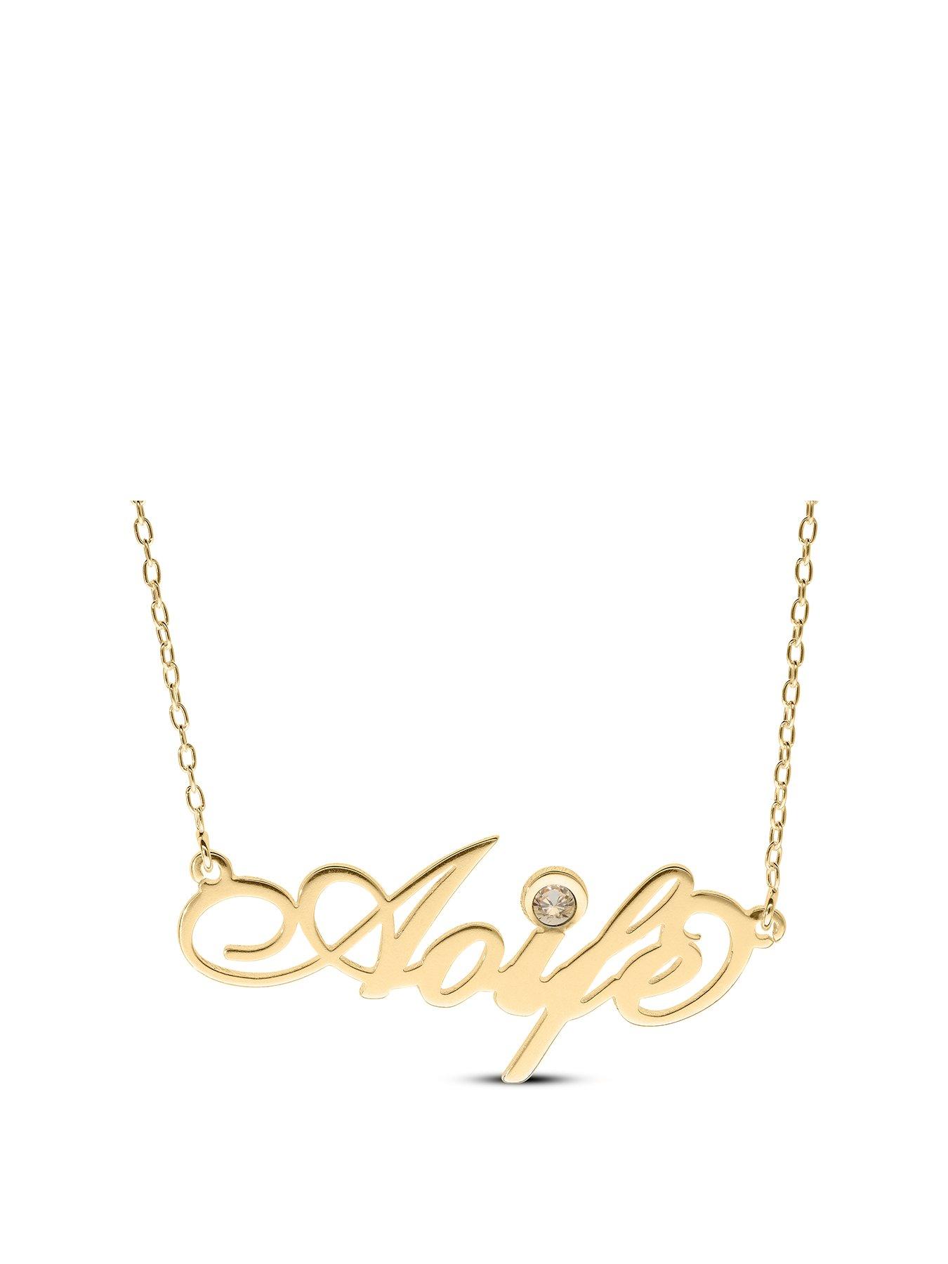 The Love Collection Gold Plated Silver Personalised Birthstone Necklace