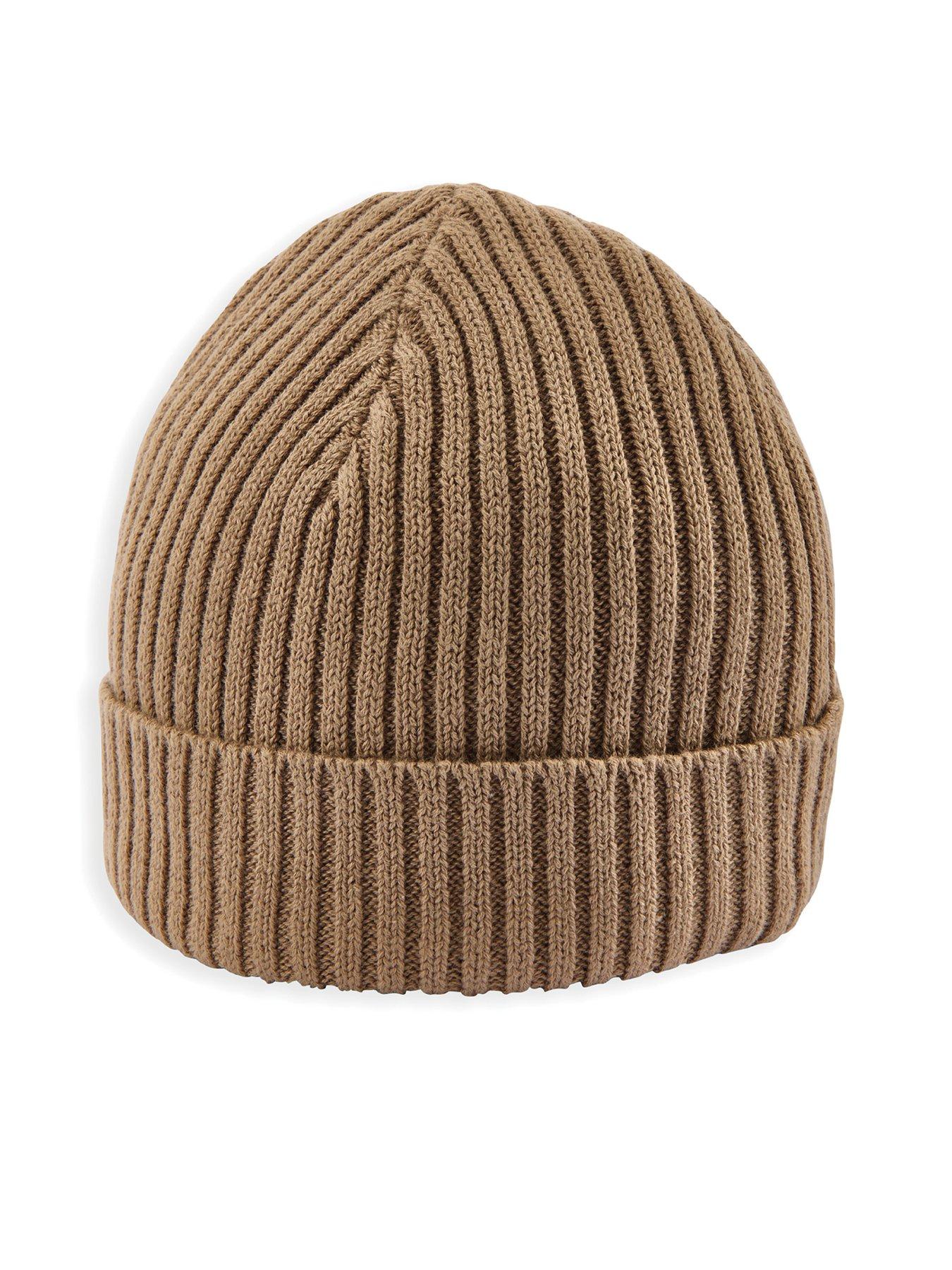 Mamas & Papas Baby Boys Stripe Knitted Beanie Hat - Beige