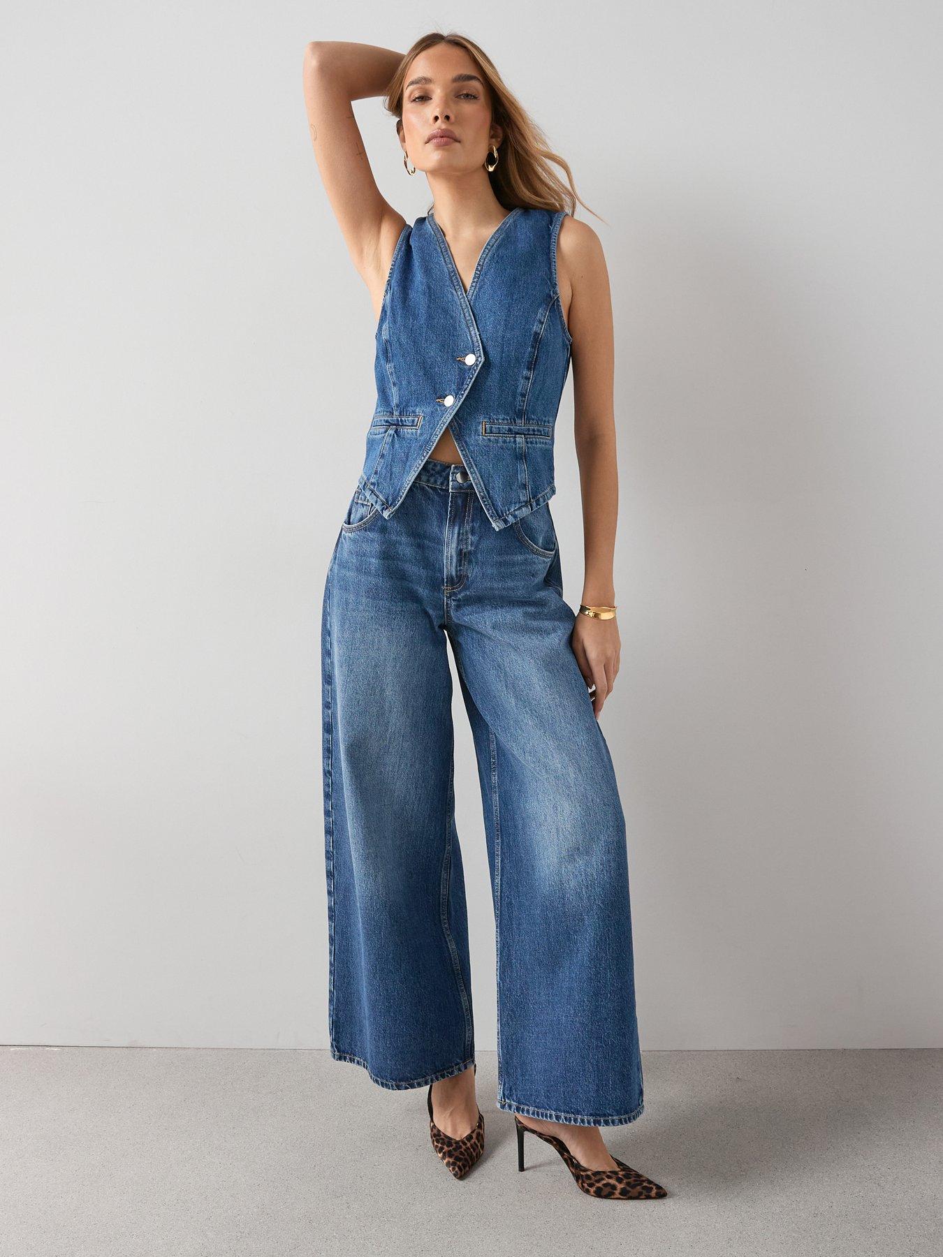 The Very Collection Asymmetric Denim Co-ord Waist - Dark Wash