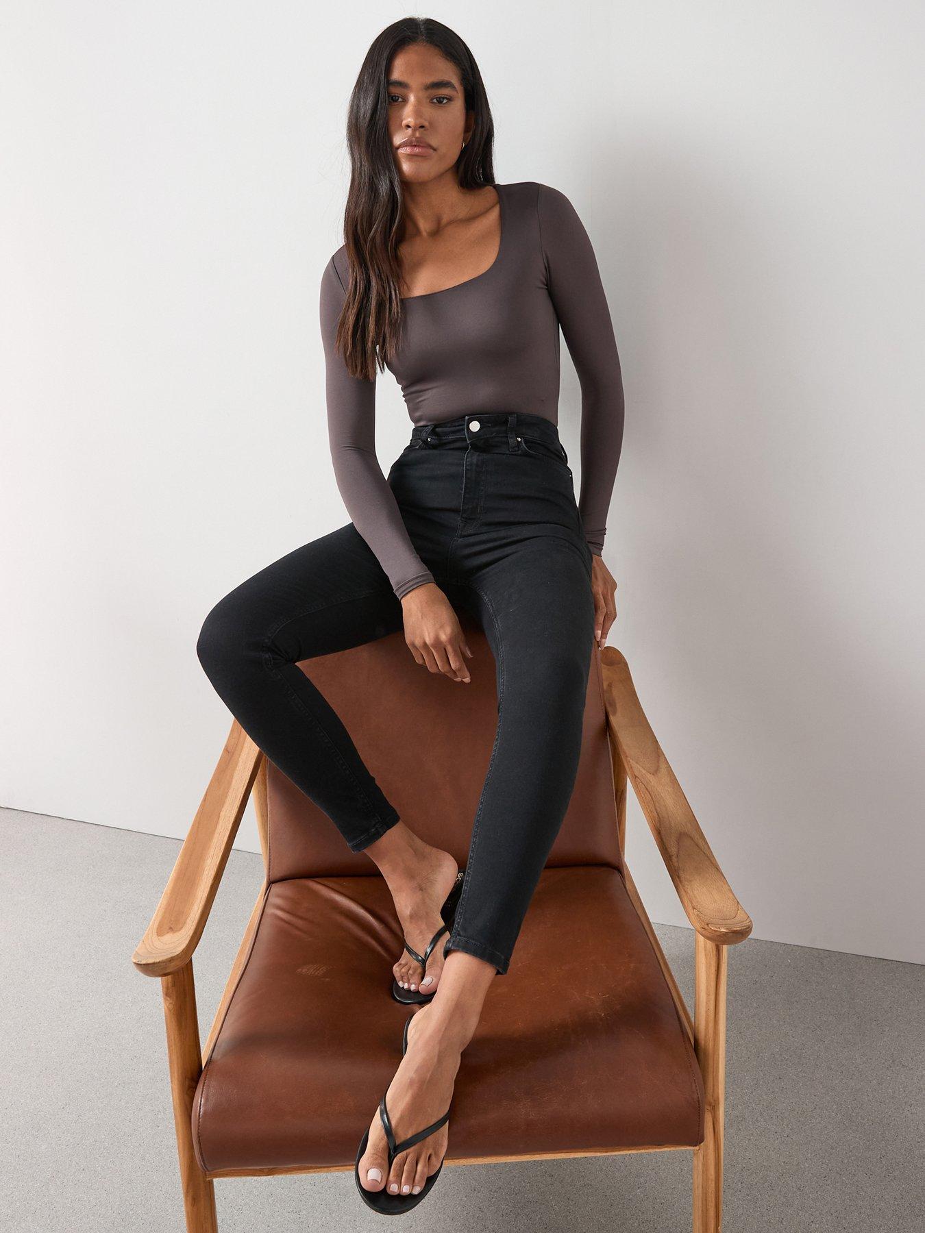 The Very Collection Authentic High Waist Skinny Jeans Black Very