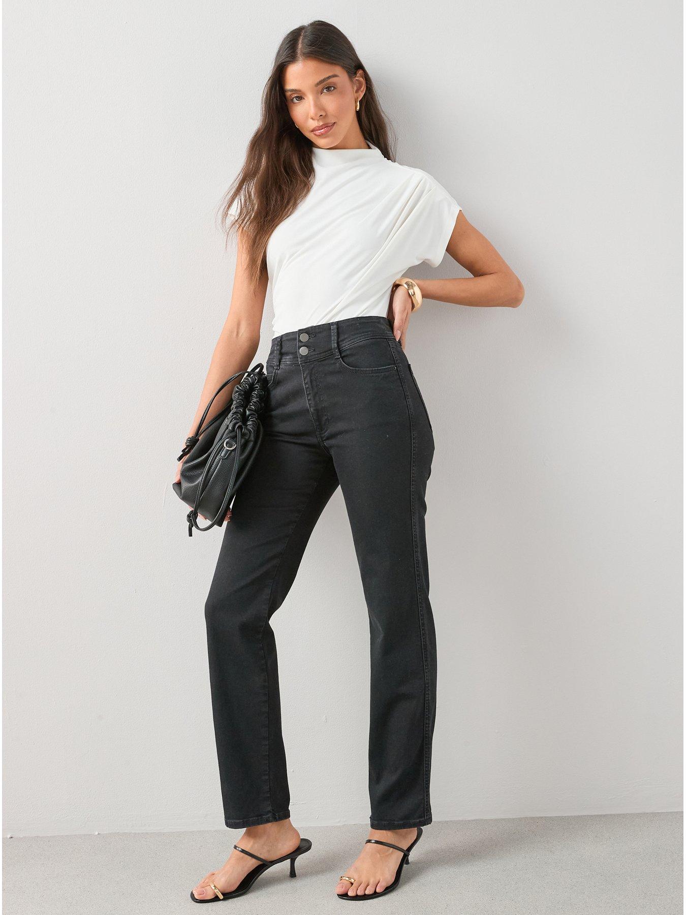 The Very Collection Shaping Straight Leg Jeans - Black