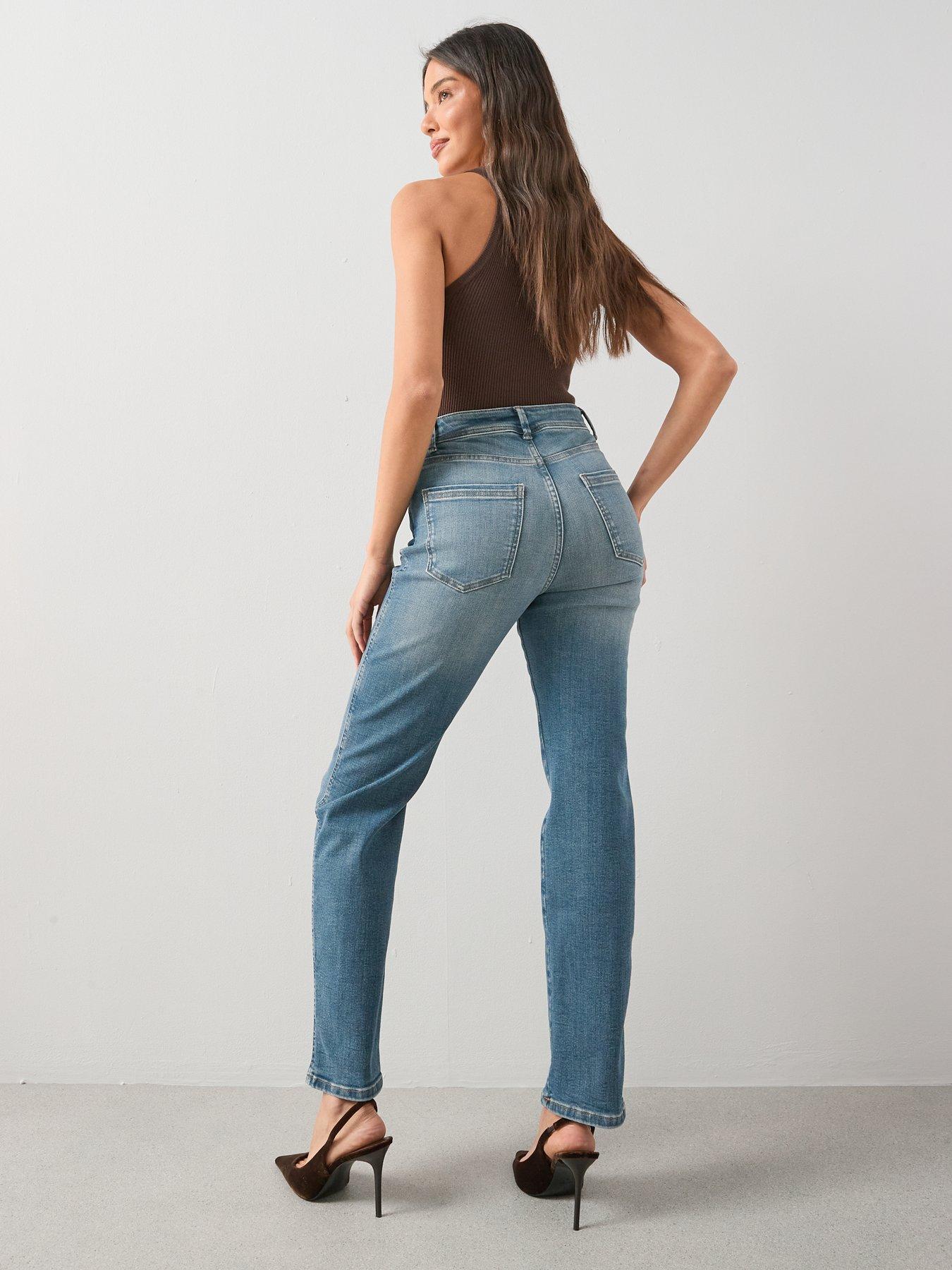 Image 2 of 7 of The Very Collection Shaping Straight Fit Jeans - Mid Wash