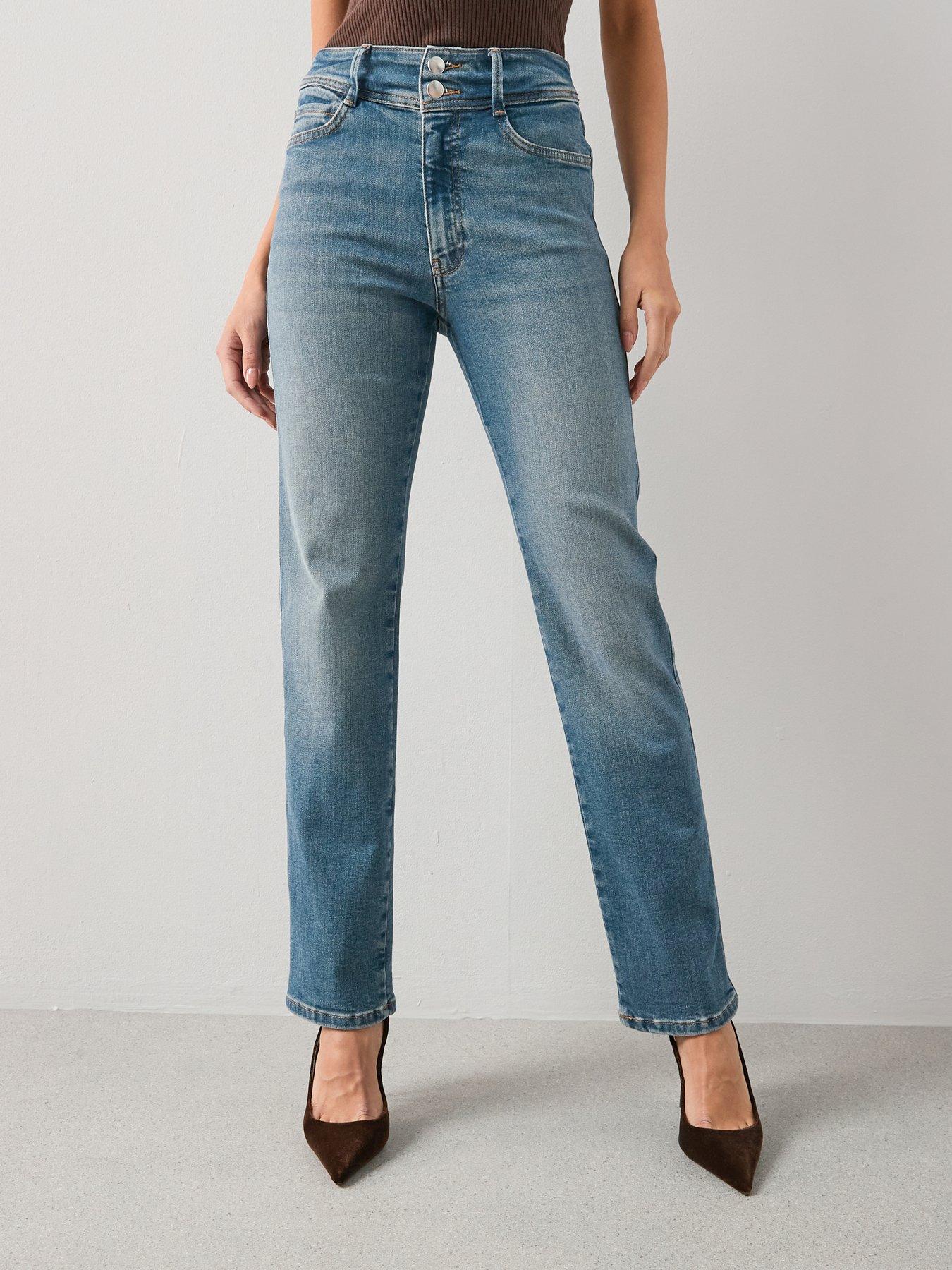 Image 6 of 7 of The Very Collection Shaping Straight Fit Jeans - Mid Wash