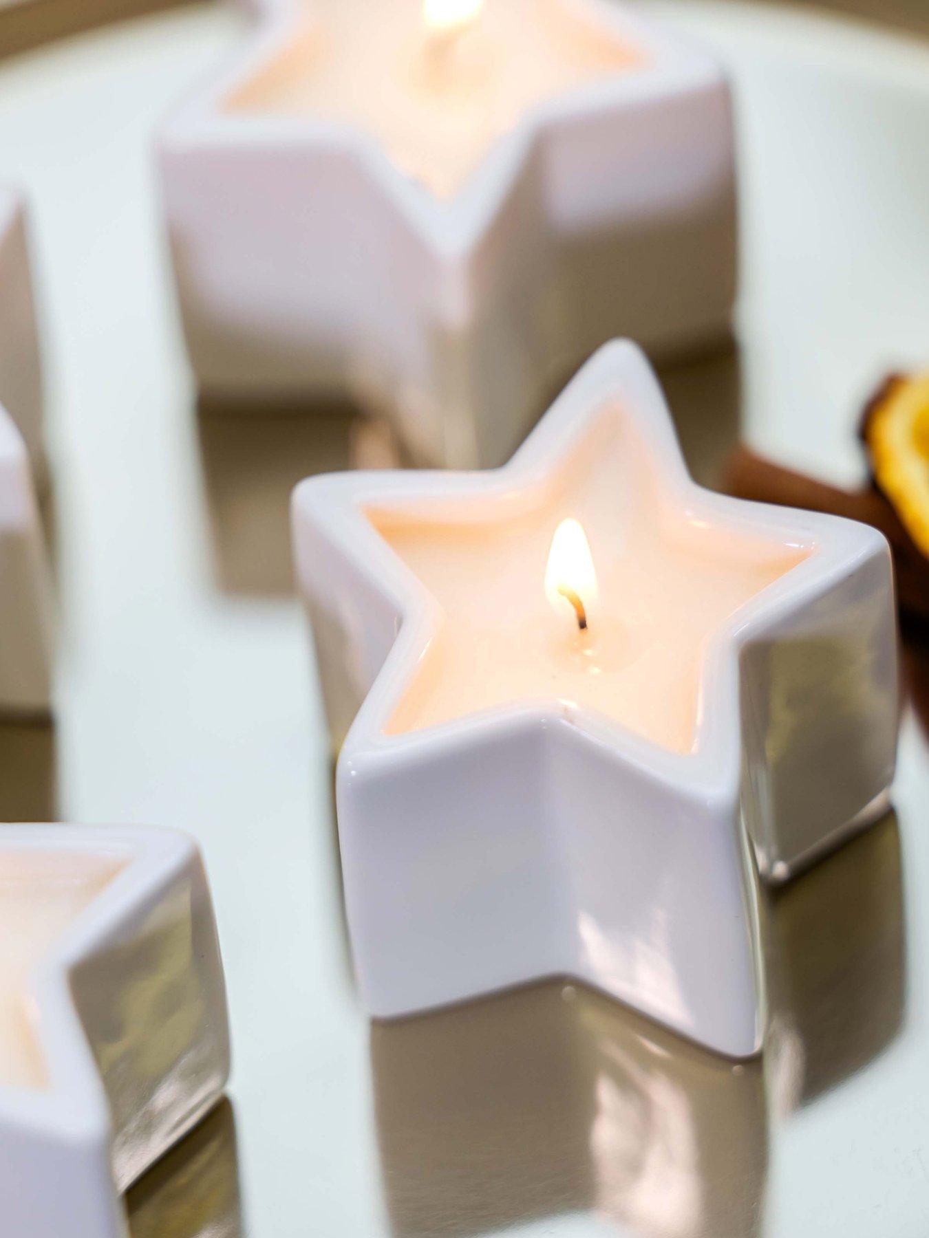 Stoneglow Festive Wishes - Ceramic Star Tealight - 4 Pack