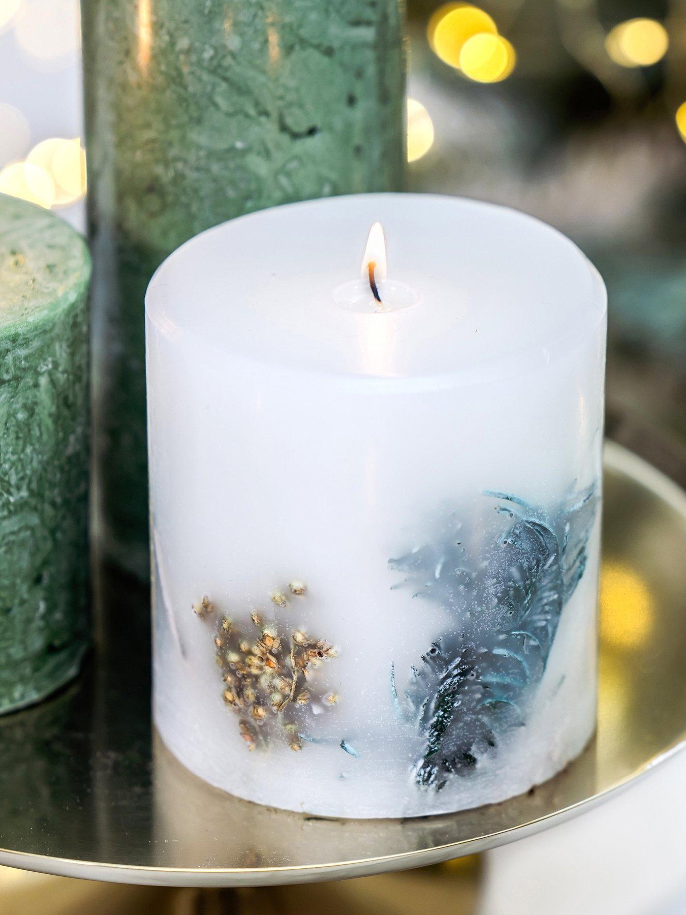 Stoneglow Frosted Woods - Fat Pillar Candle