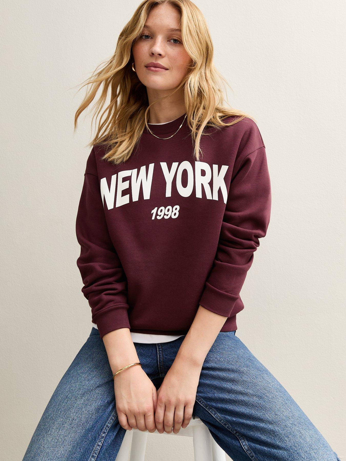 New Look New York 1998 Crew Neck Sweatshirt - Burgundy