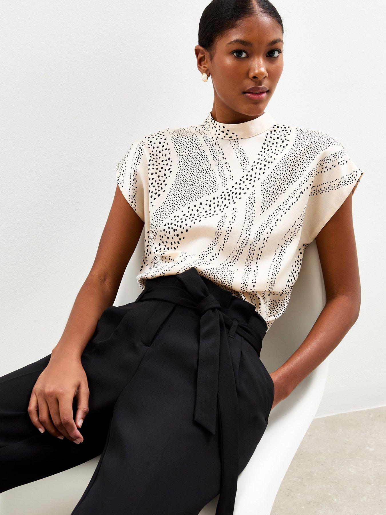 New Look Black High Waist Paperbag Trousers