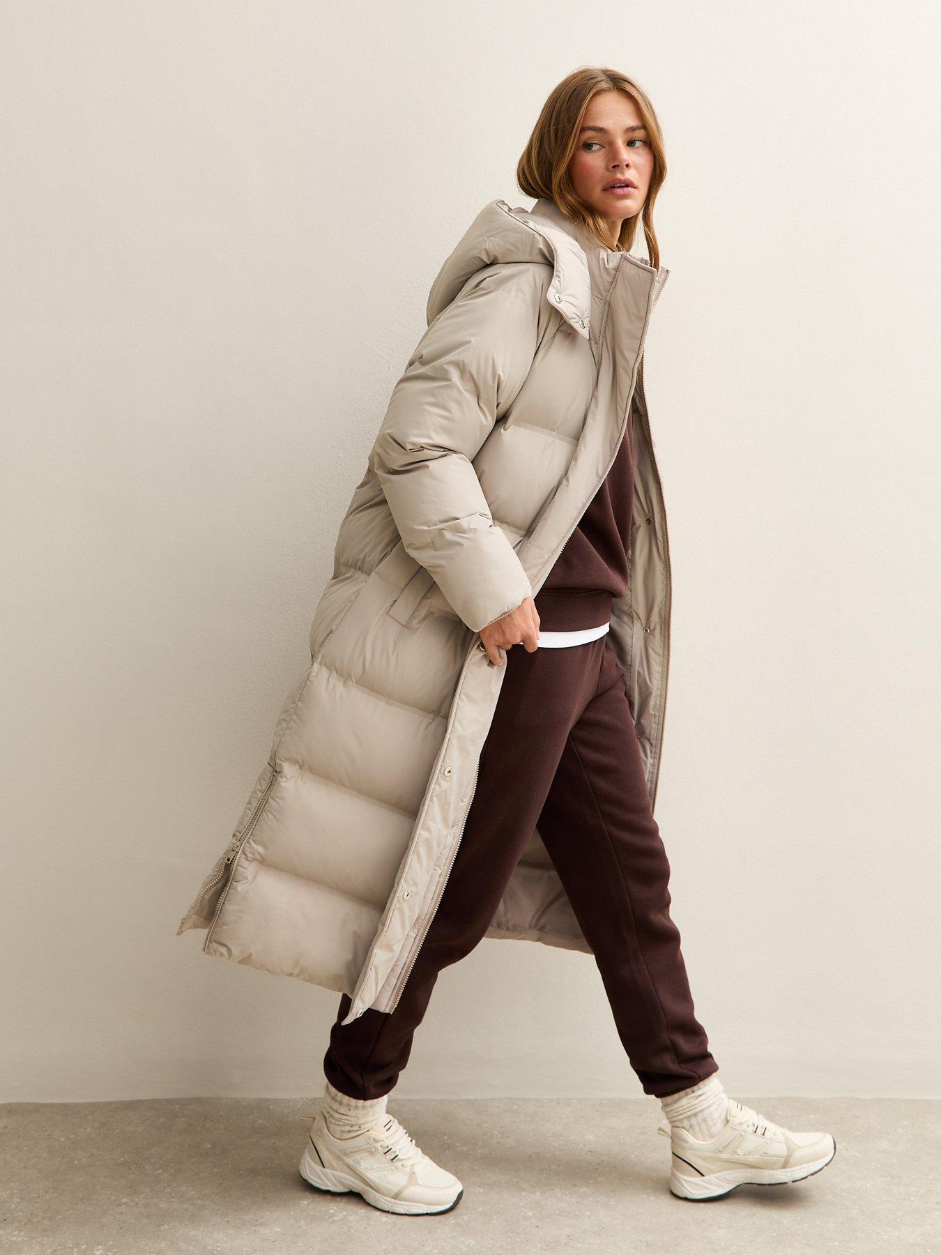 New Look Longline Padded Puffer Coat - Mink