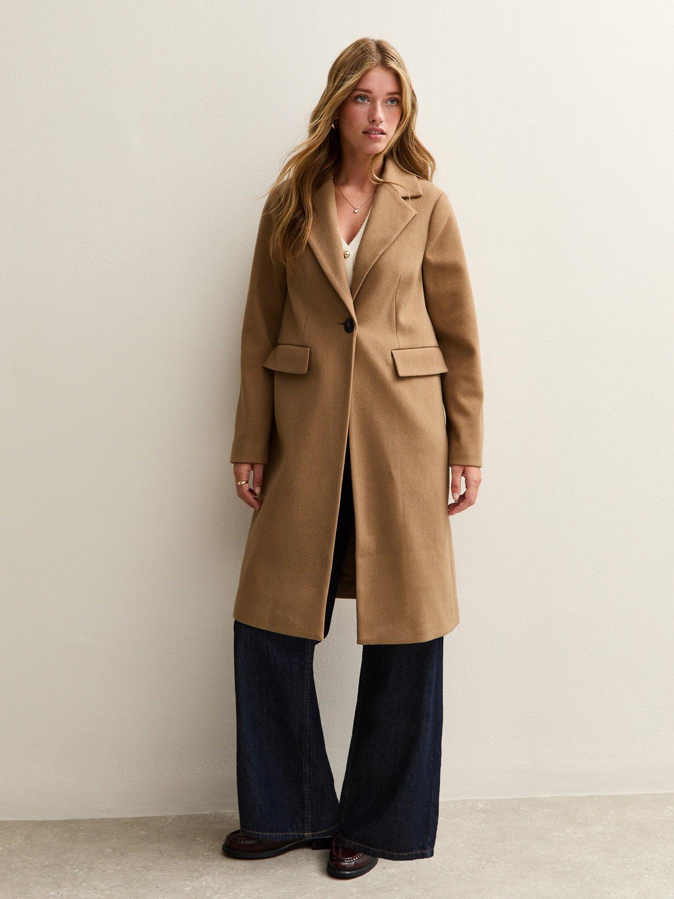 new-look-single-button-lined-coat-camel