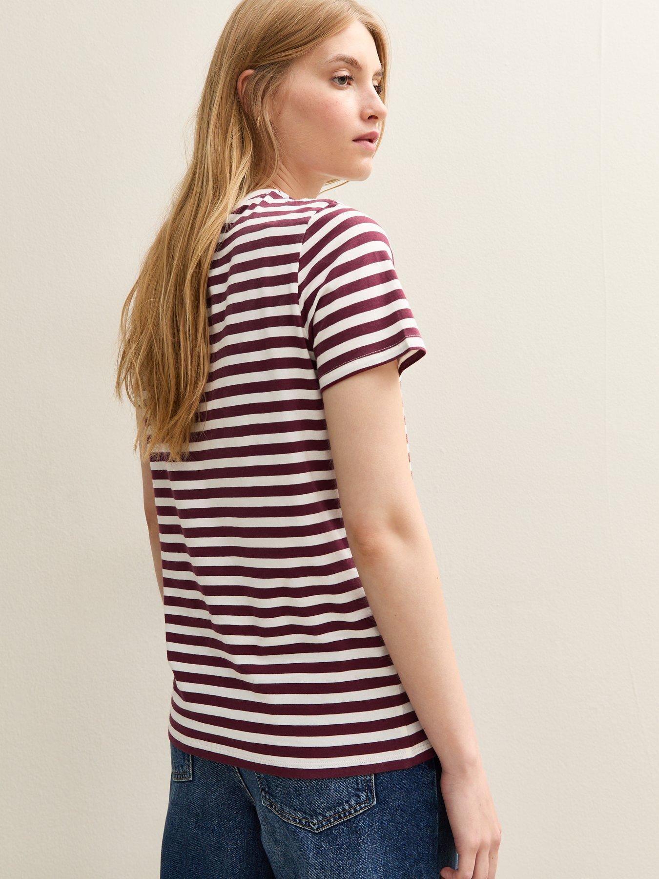 Image 2 of 6 of New Look Striped New York Print T-Shirt - Red