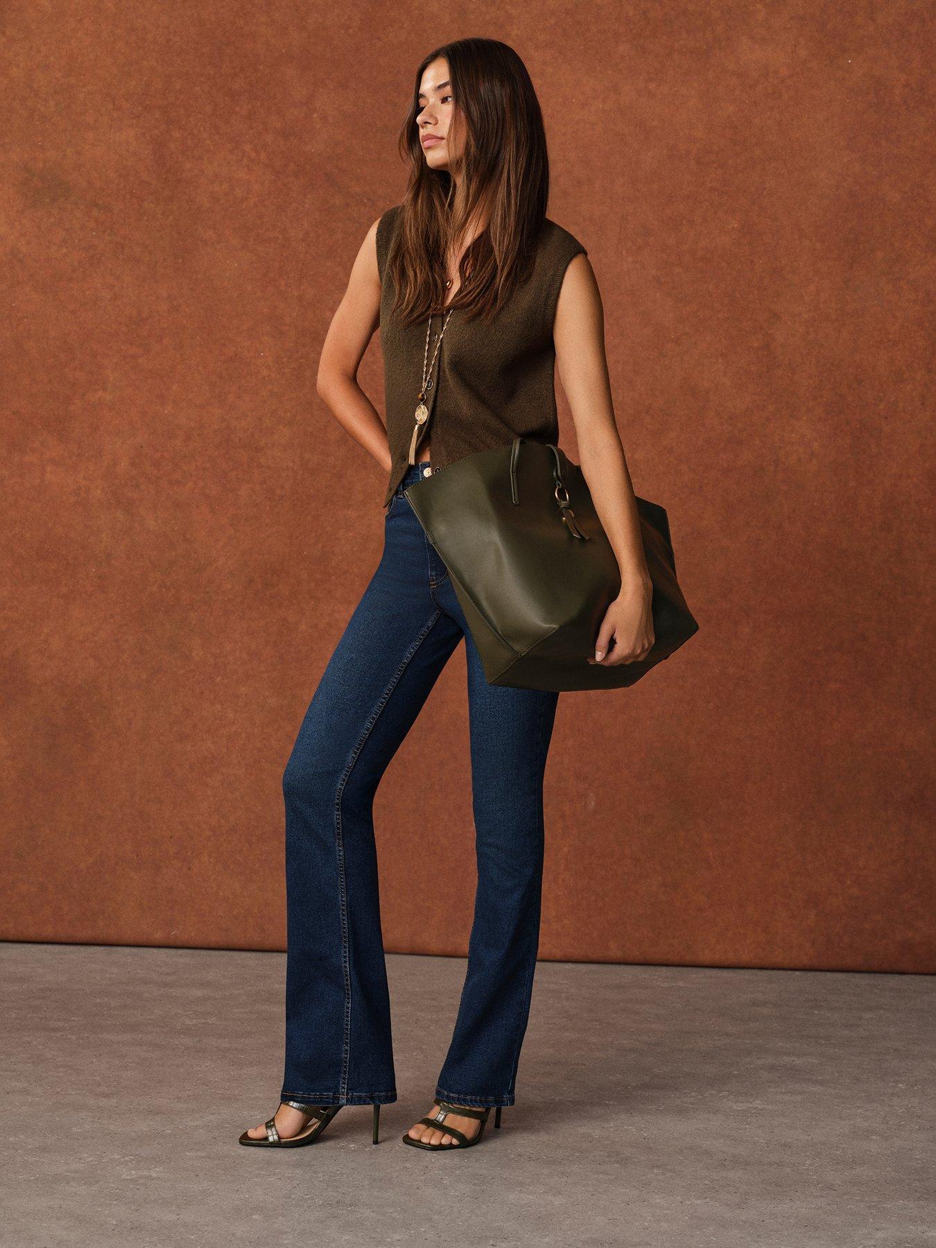 Image 7 of 7 of New Look Waist Enhance Quinn Bootcut Jeans - Blue