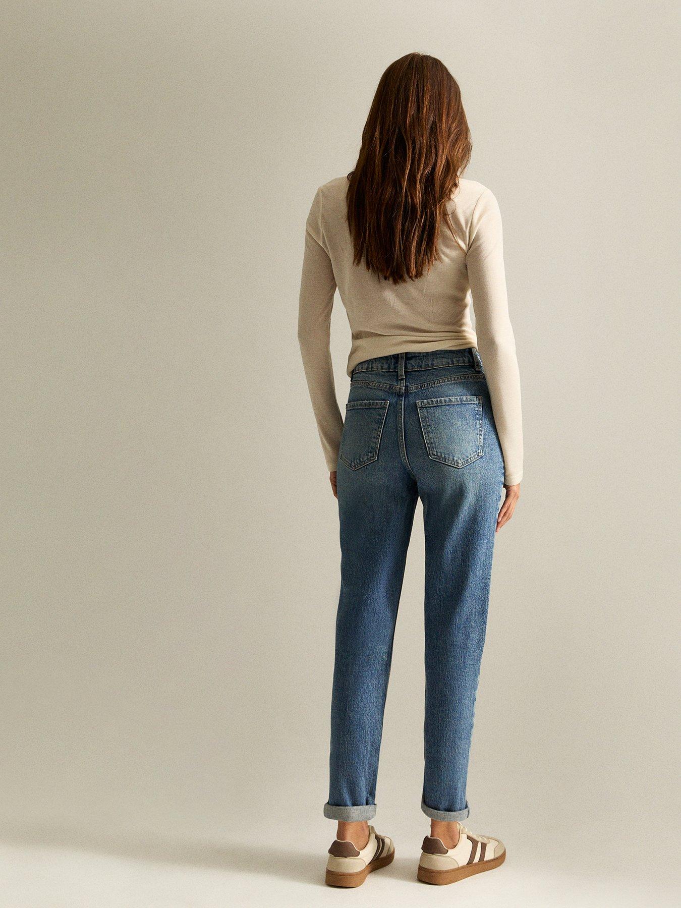 Image 5 of 5 of New Look Vintage Tint High Waist Tori Mom Jeans - Blue