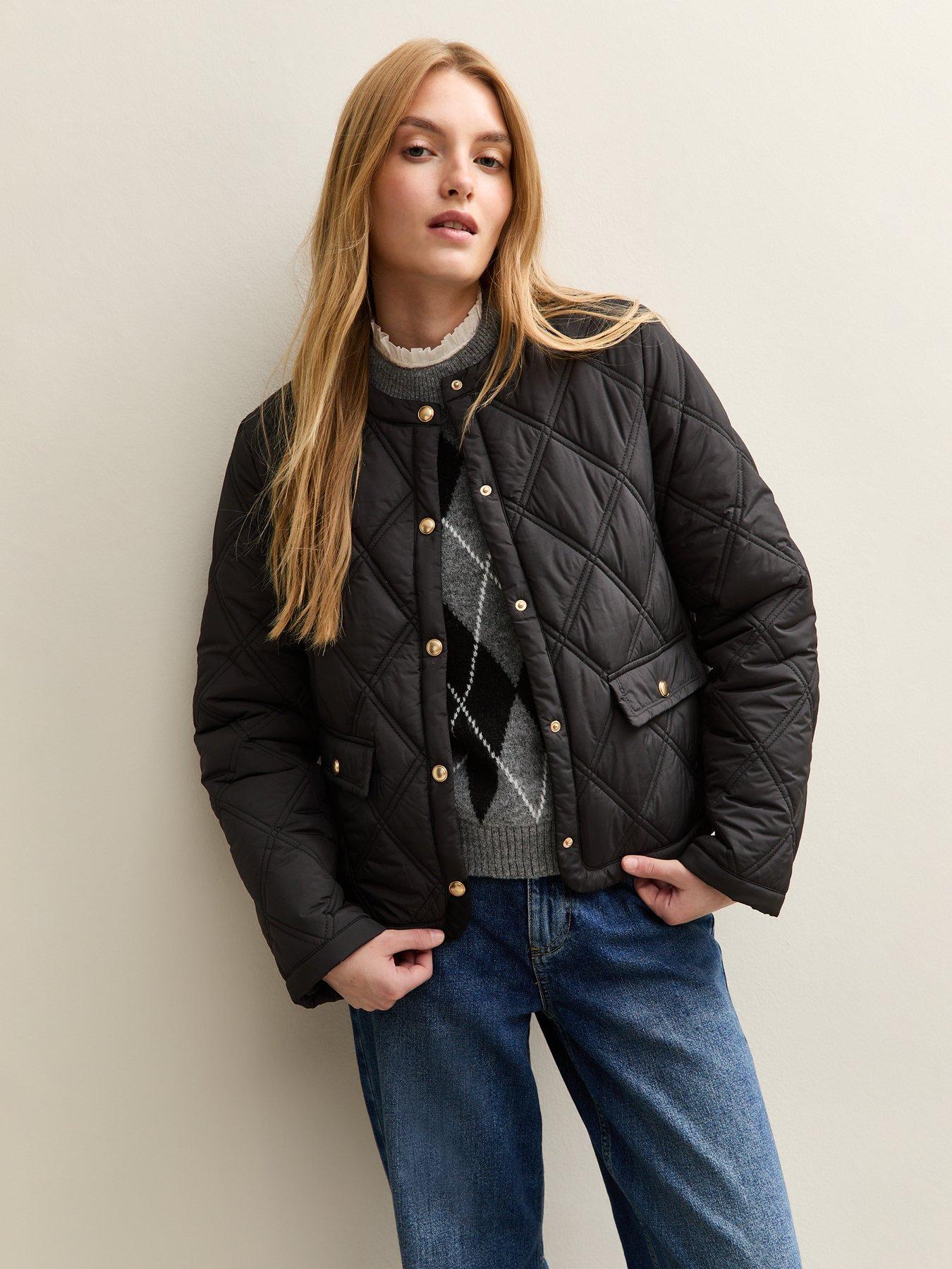 New Look Quilted Bomber Jacket - Black