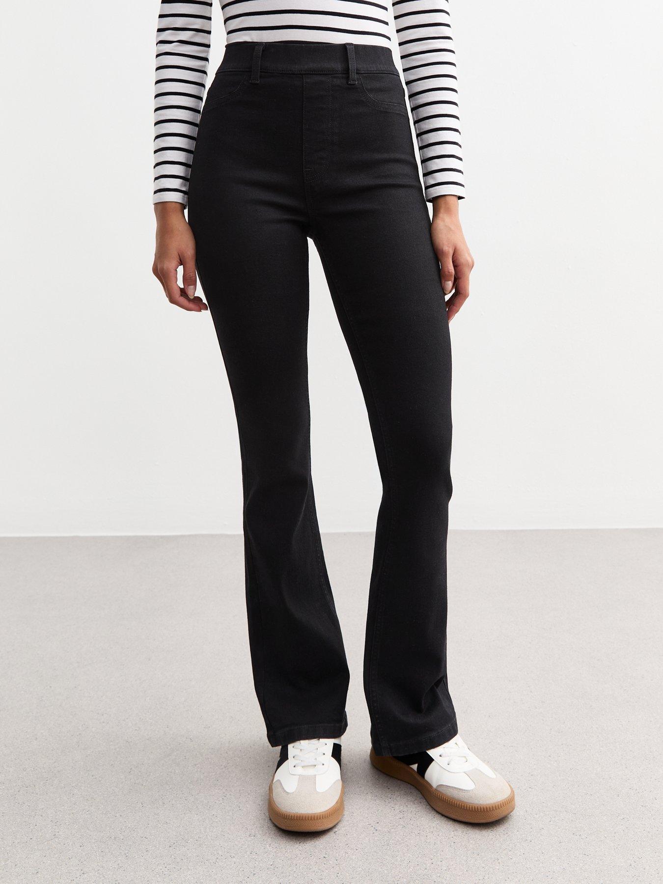 New Look Pull On Bootcut Jeans - Washed Black