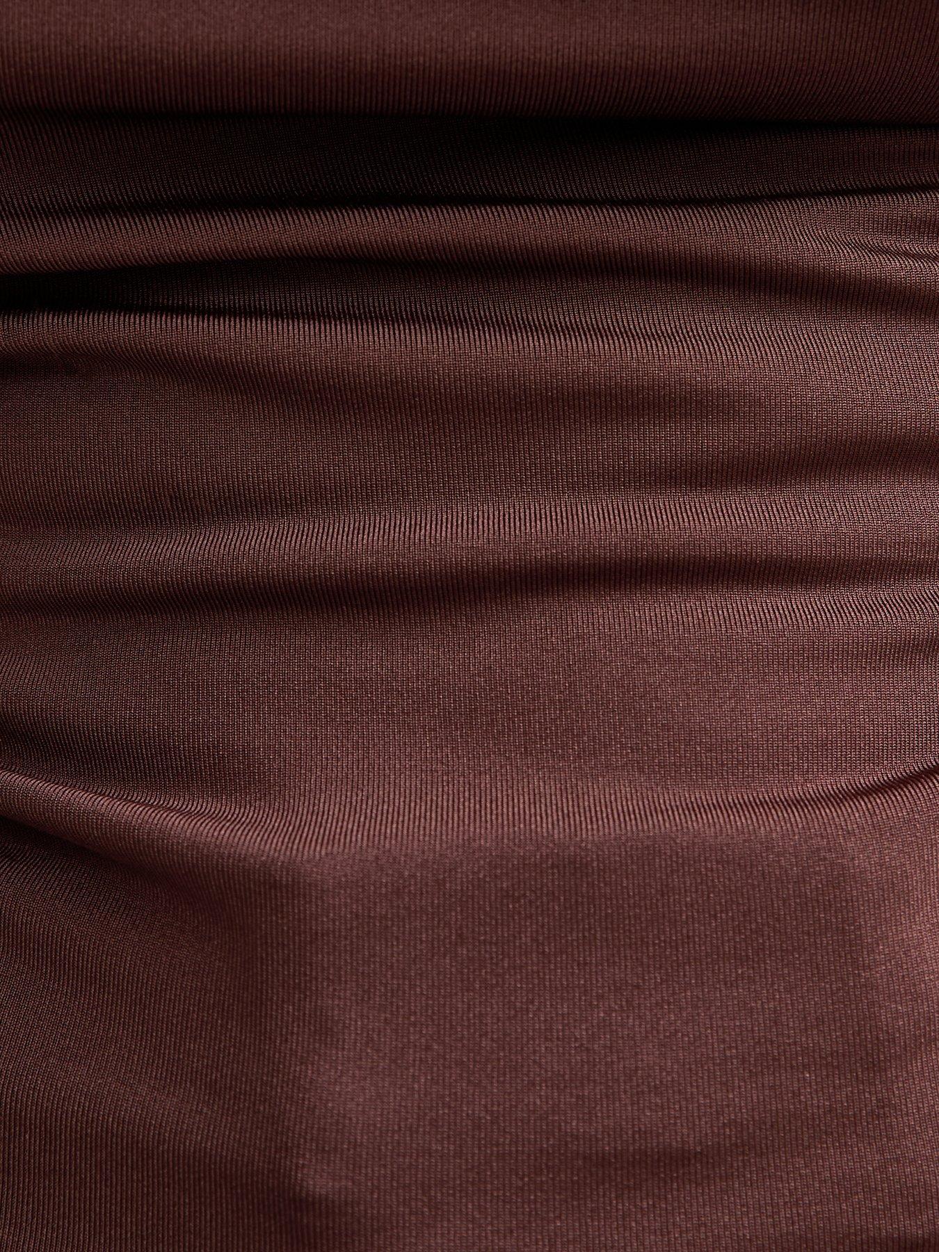 Brown Solid Shoulder Straps Top