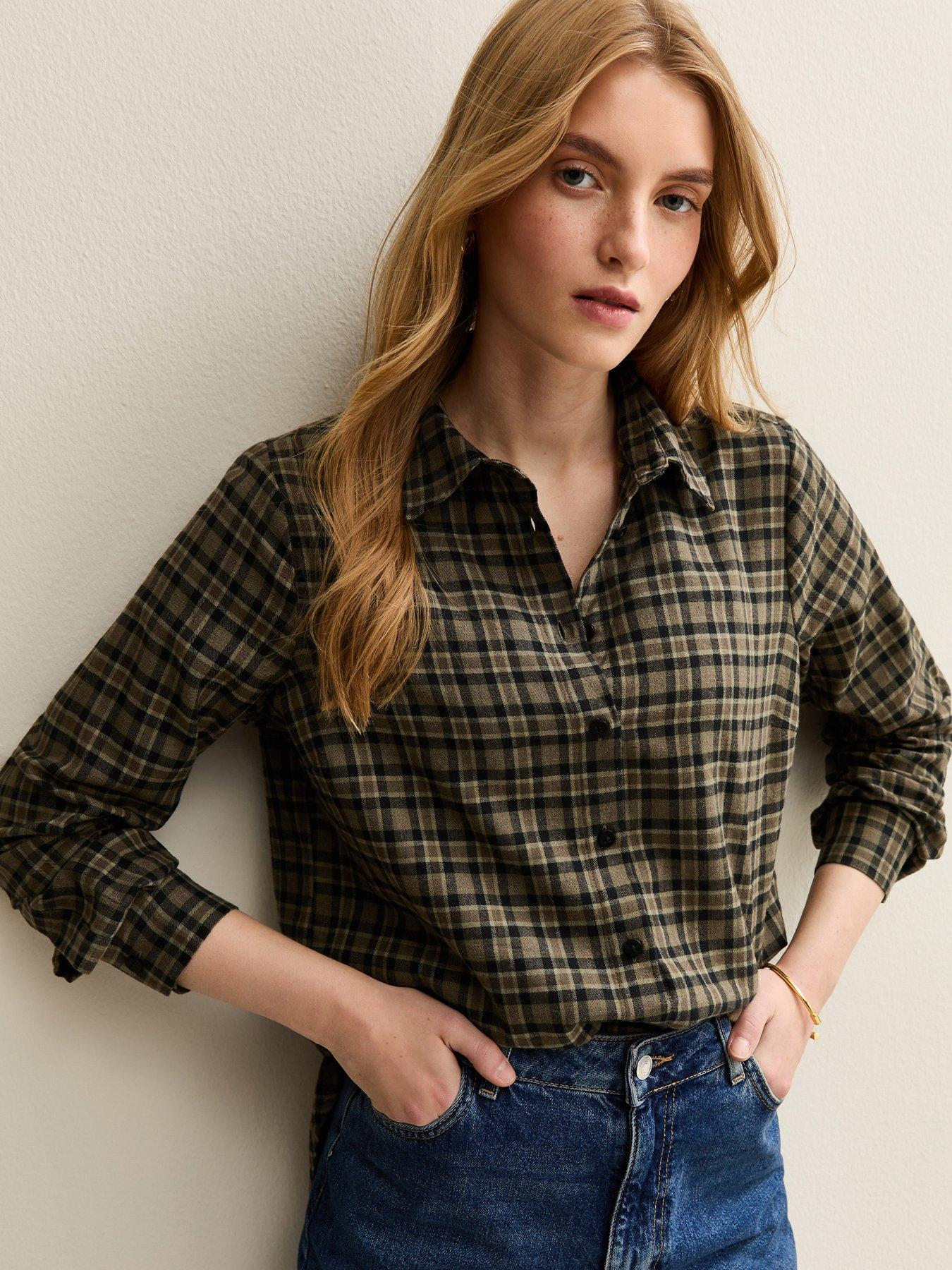 New Look Checked Long Sleeve Shirt - Green