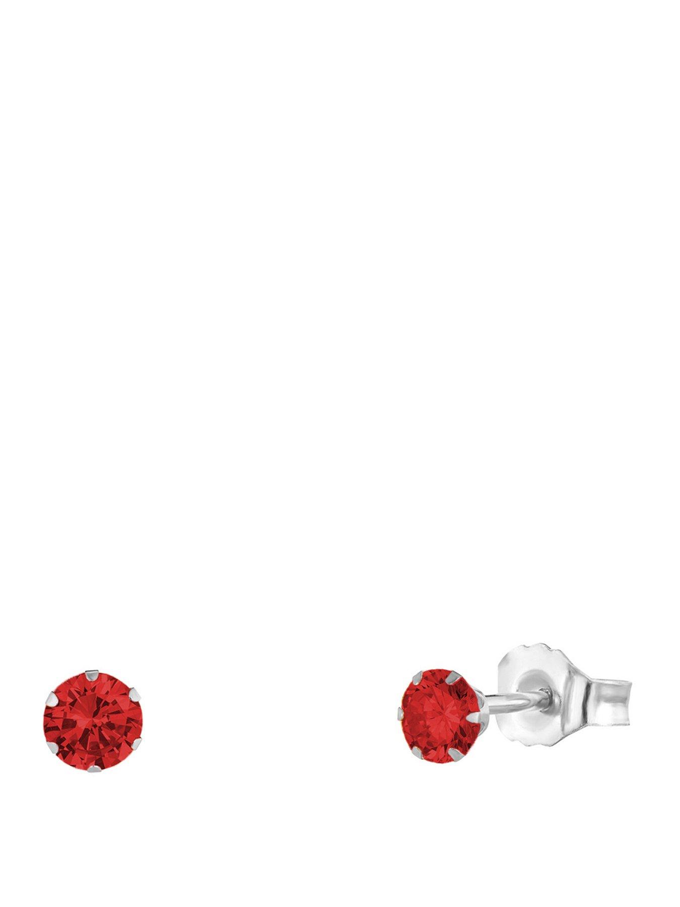 The Love Collection Sterling Silver 3mm CZ Birthstone Stud Earrings