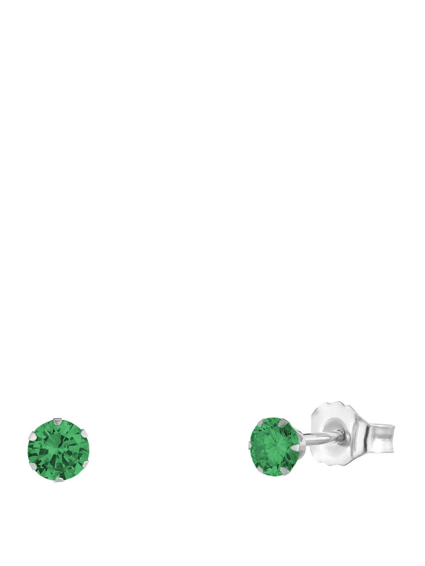 The Love Collection Sterling Silver 3mm CZ Birthstone Stud Earrings