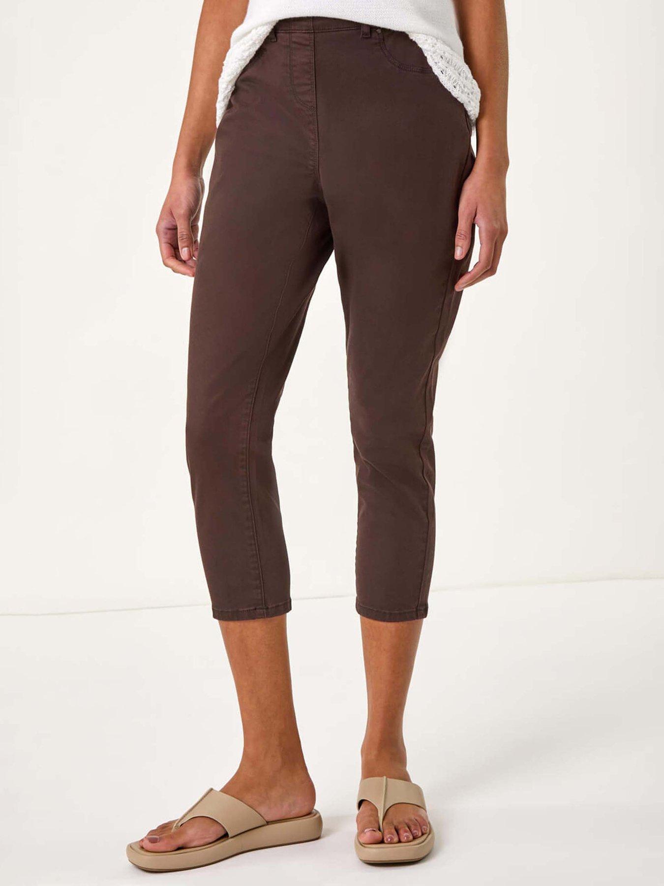 undefined Cropped Stretch Denim Jegging - Chocolate
