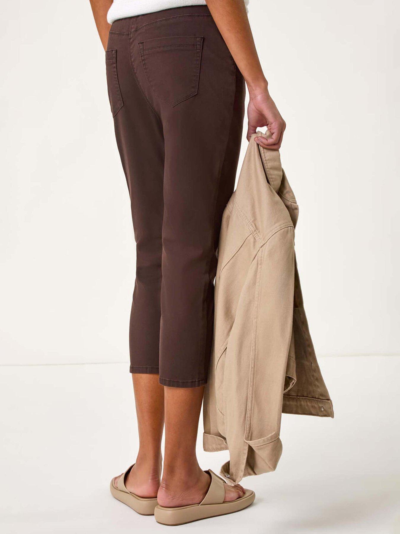 Image 2 of 5 of Roman Cropped Stretch Denim Jegging - Chocolate