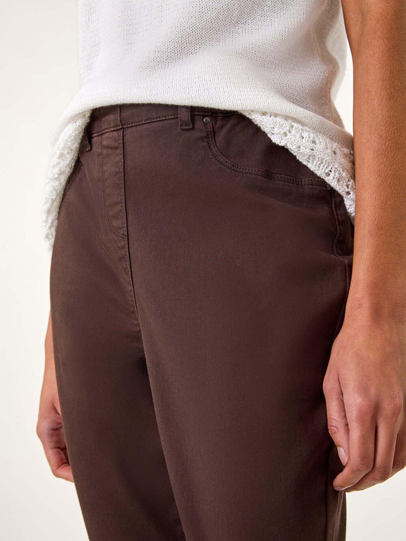 Image 5 of 5 of Roman Cropped Stretch Denim Jegging - Chocolate