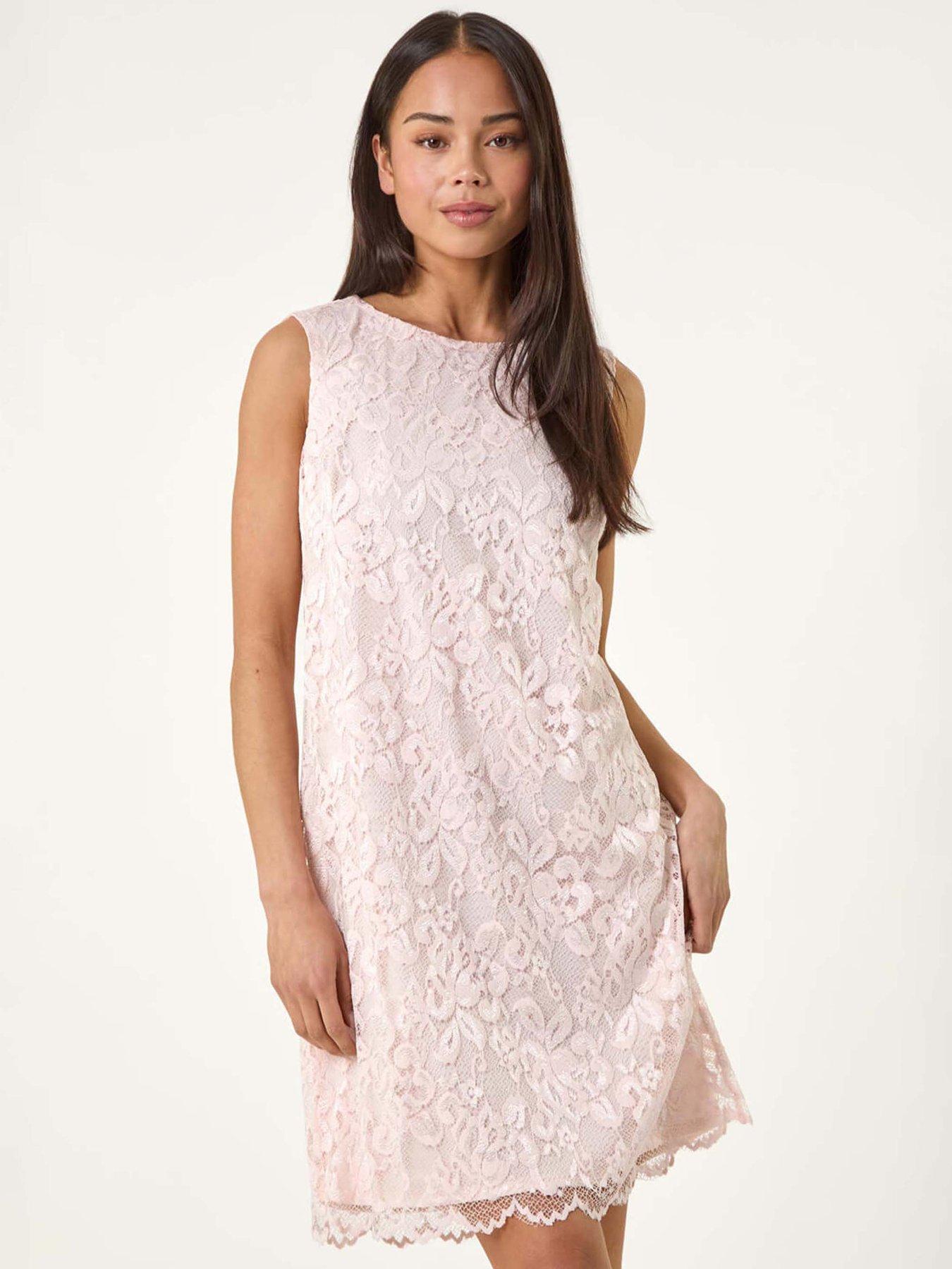 chinese dress ladies The Elza Modest Lace Dress Baby Pink / L main image 1