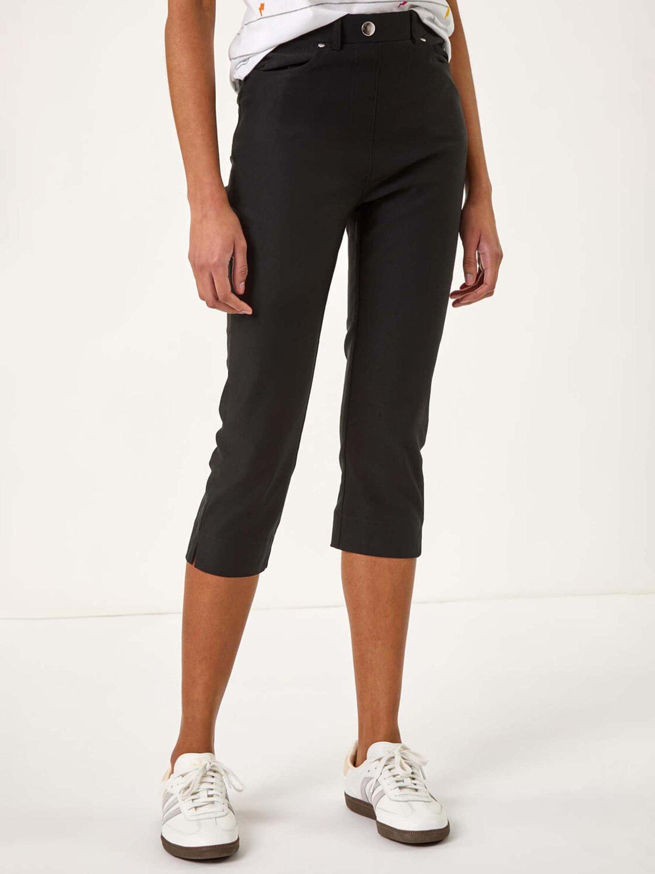 undefined Lift Sculpt Shape Cropped Stretch Trouser - Black