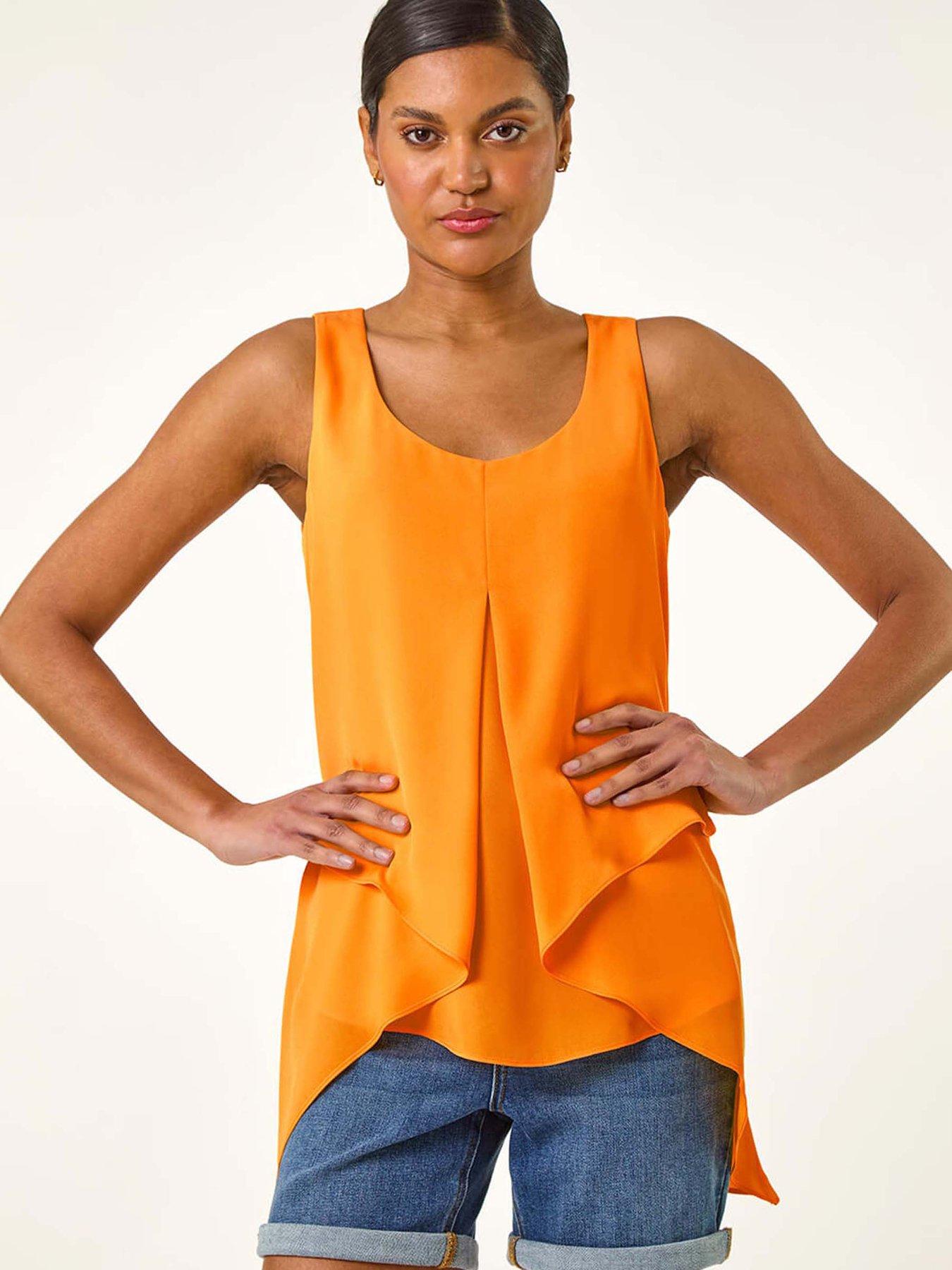 undefined Asymmetric Sleeveless Vest Top - Mango