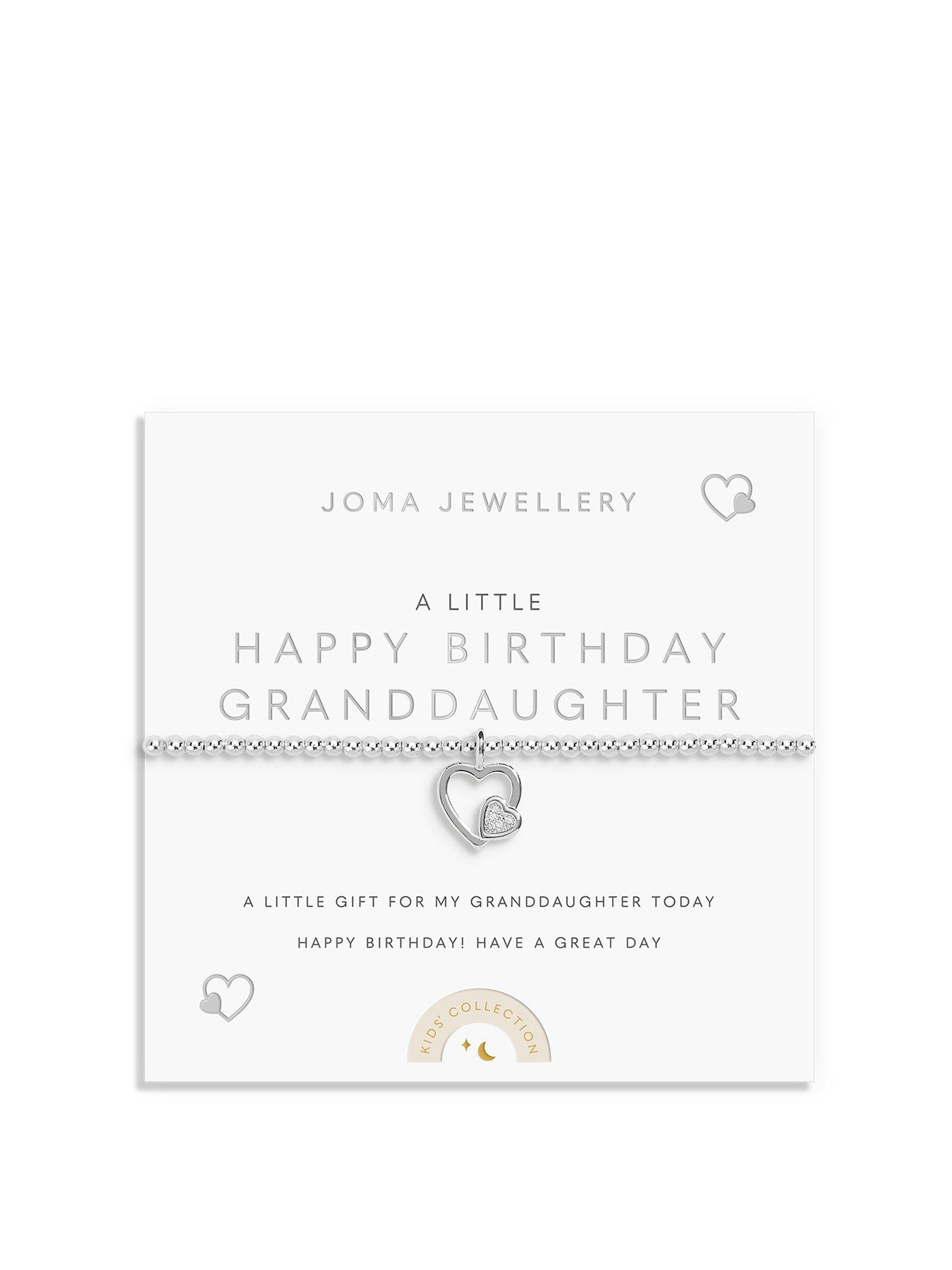 undefined KIDS' A LITTLE , HAPPY BIRTHDAY GRANDDAUGHTER , Silver Plated , Bracelet , 15.5cm stretch
