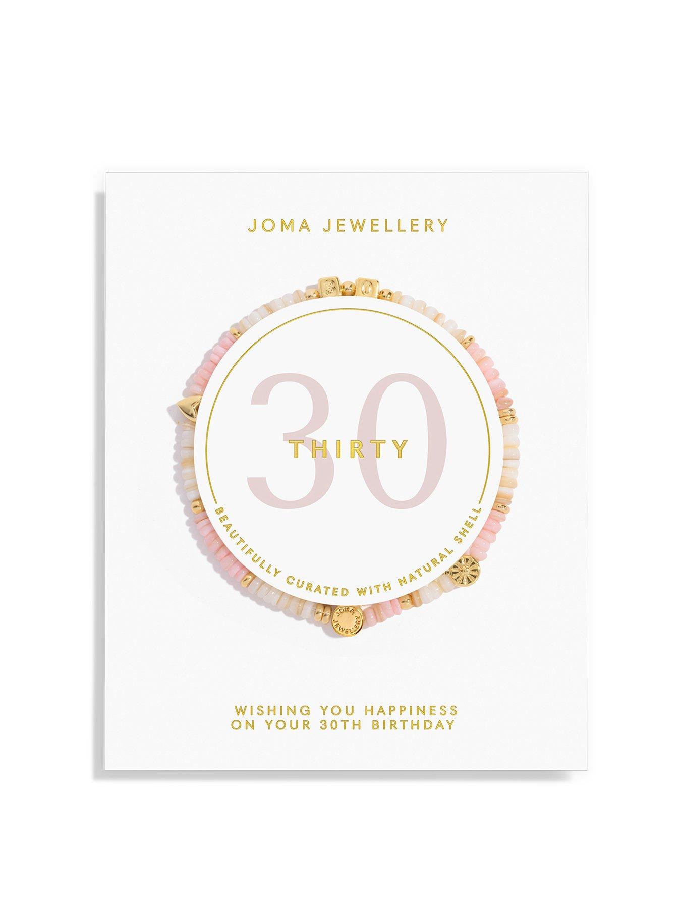 Joma Jewellery HAPPY LITTLE MOMENTS , 30TH BIRTHDAY , Gold Plated , Bracelet , 17.5cm stretch
