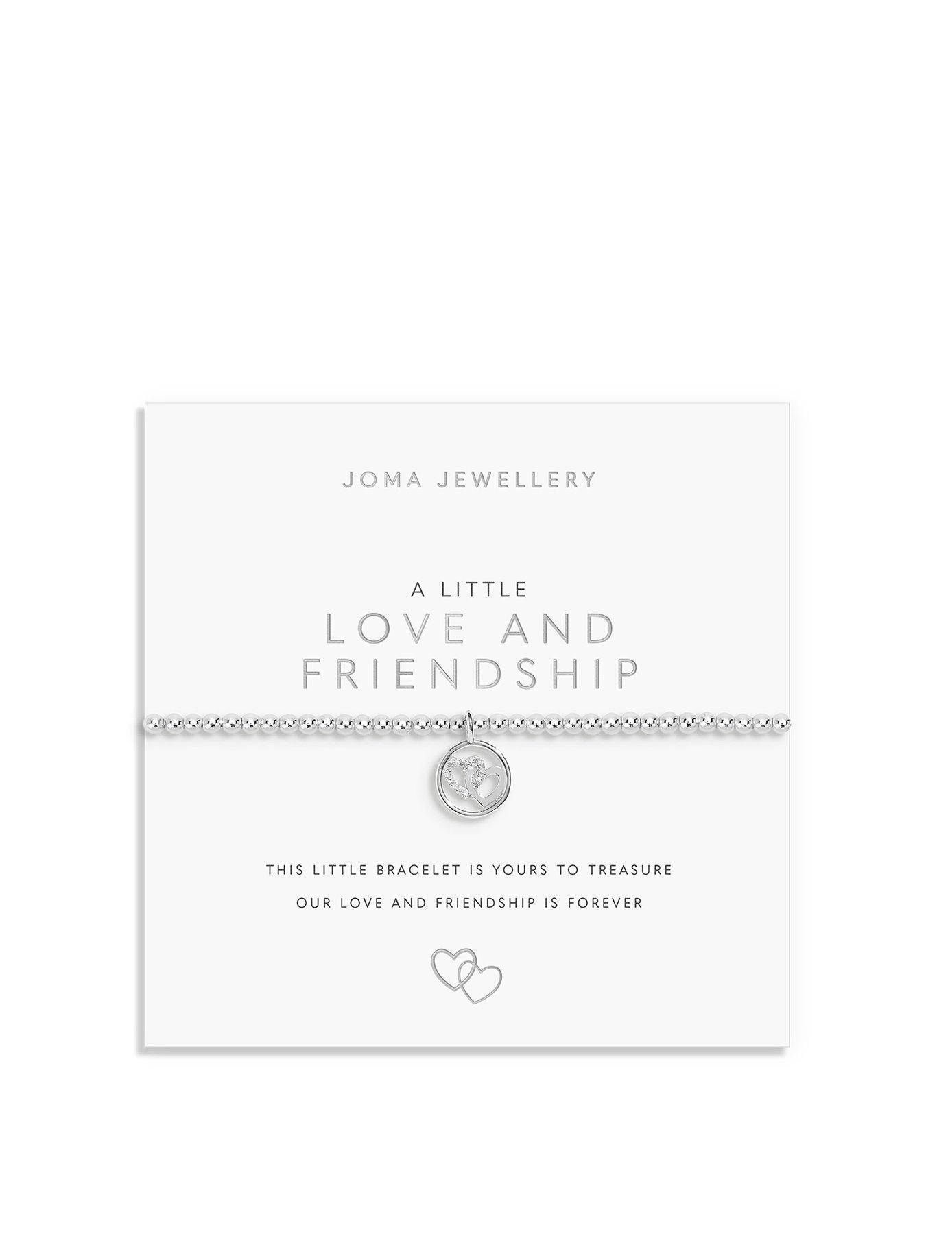 Joma Jewellery A LITTLE , LOVE AND FRIENDSHIP , Silver Plated , Bracelet , 17.5cm stretch