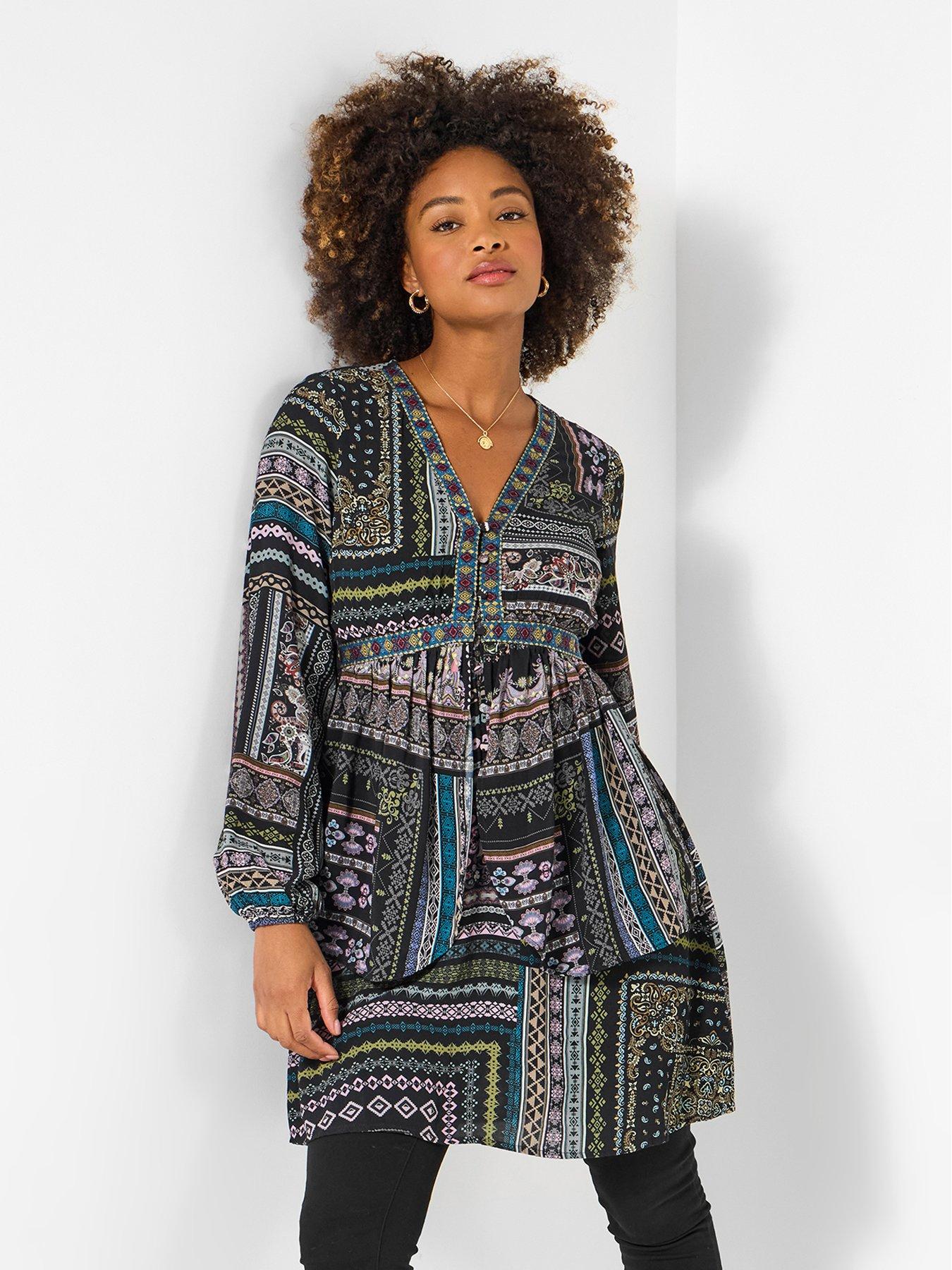 Joe Browns Beautiful Boho Tunic Dress - Black