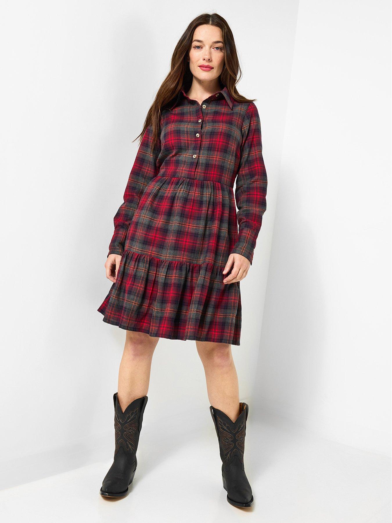 undefined Francesca Check Dress - Grey