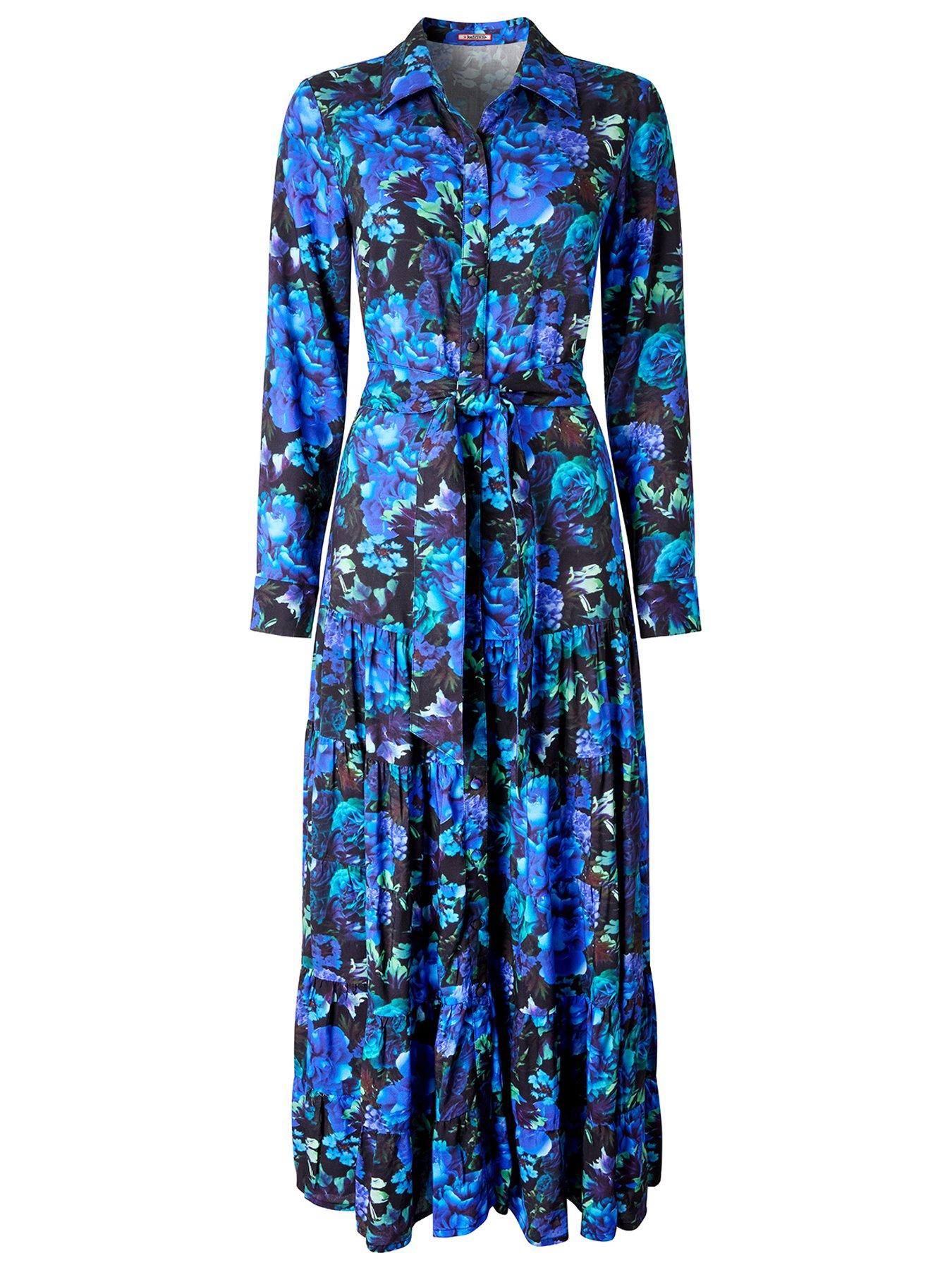 Joe Browns Olivia Floral Maxi Shirt Dress - Blue | Very