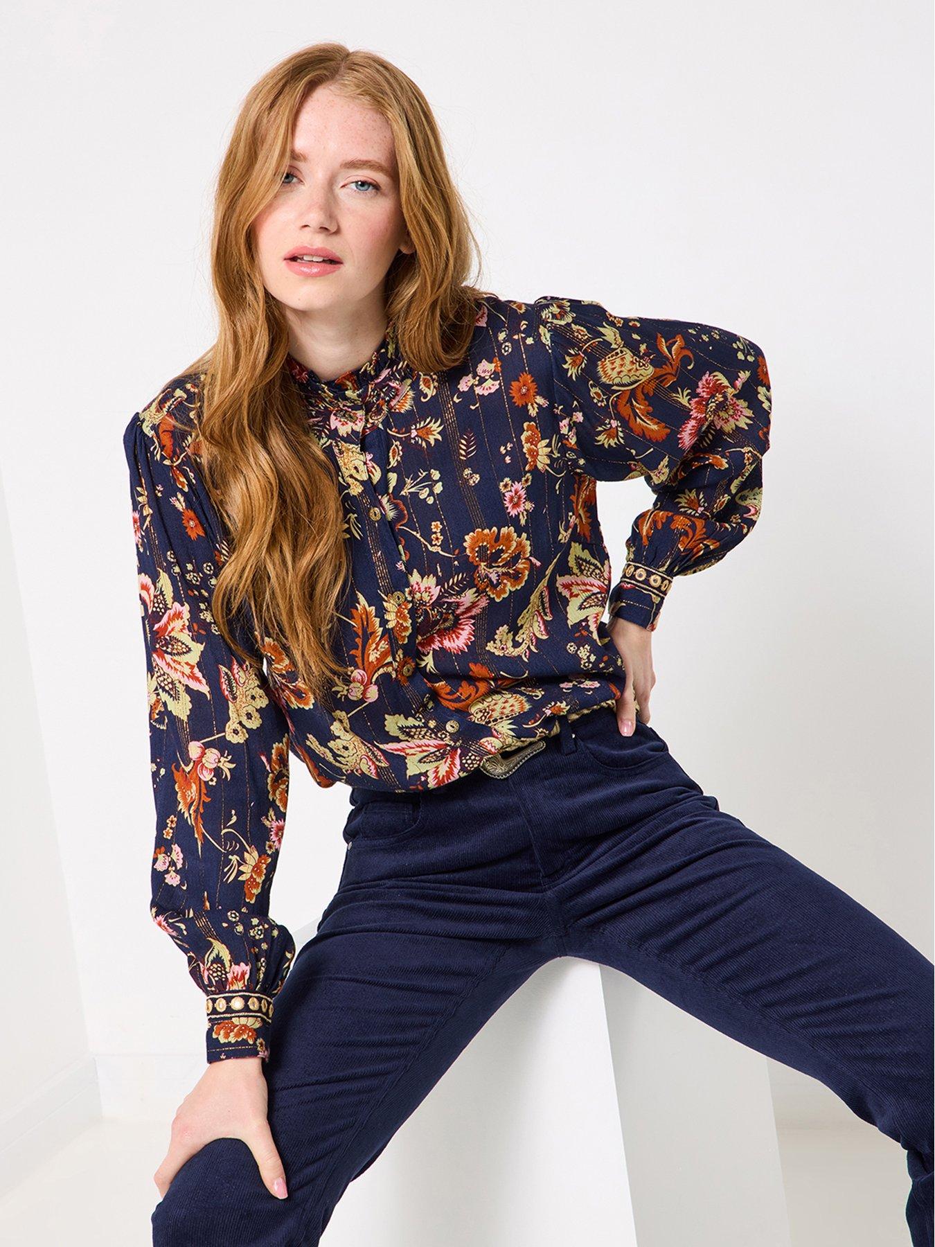 undefined Isobella Mirror Trim Blouse - Navy