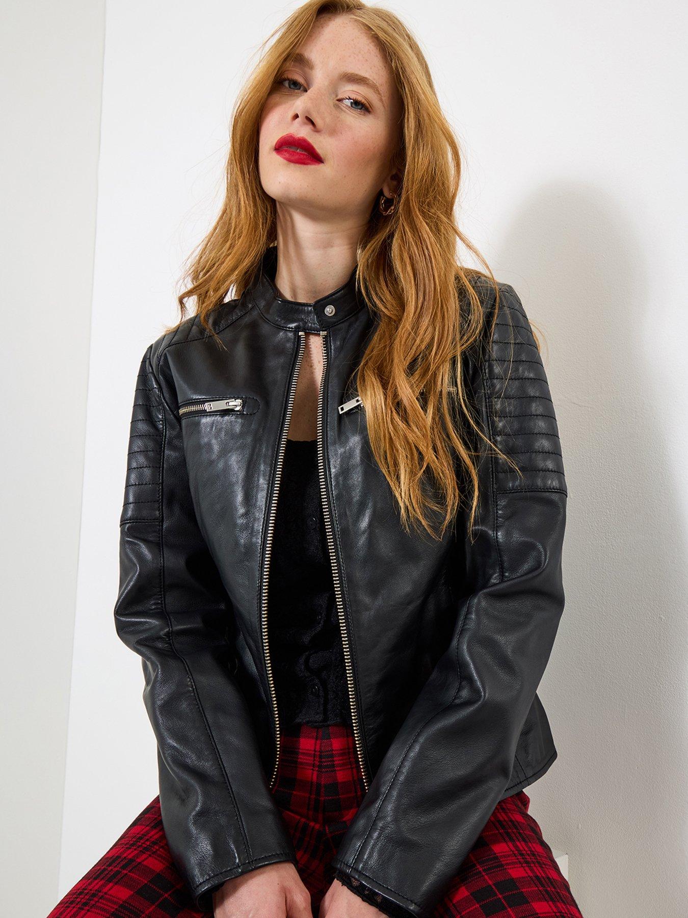 undefined Victoria Zip Up Biker Jacket - Black