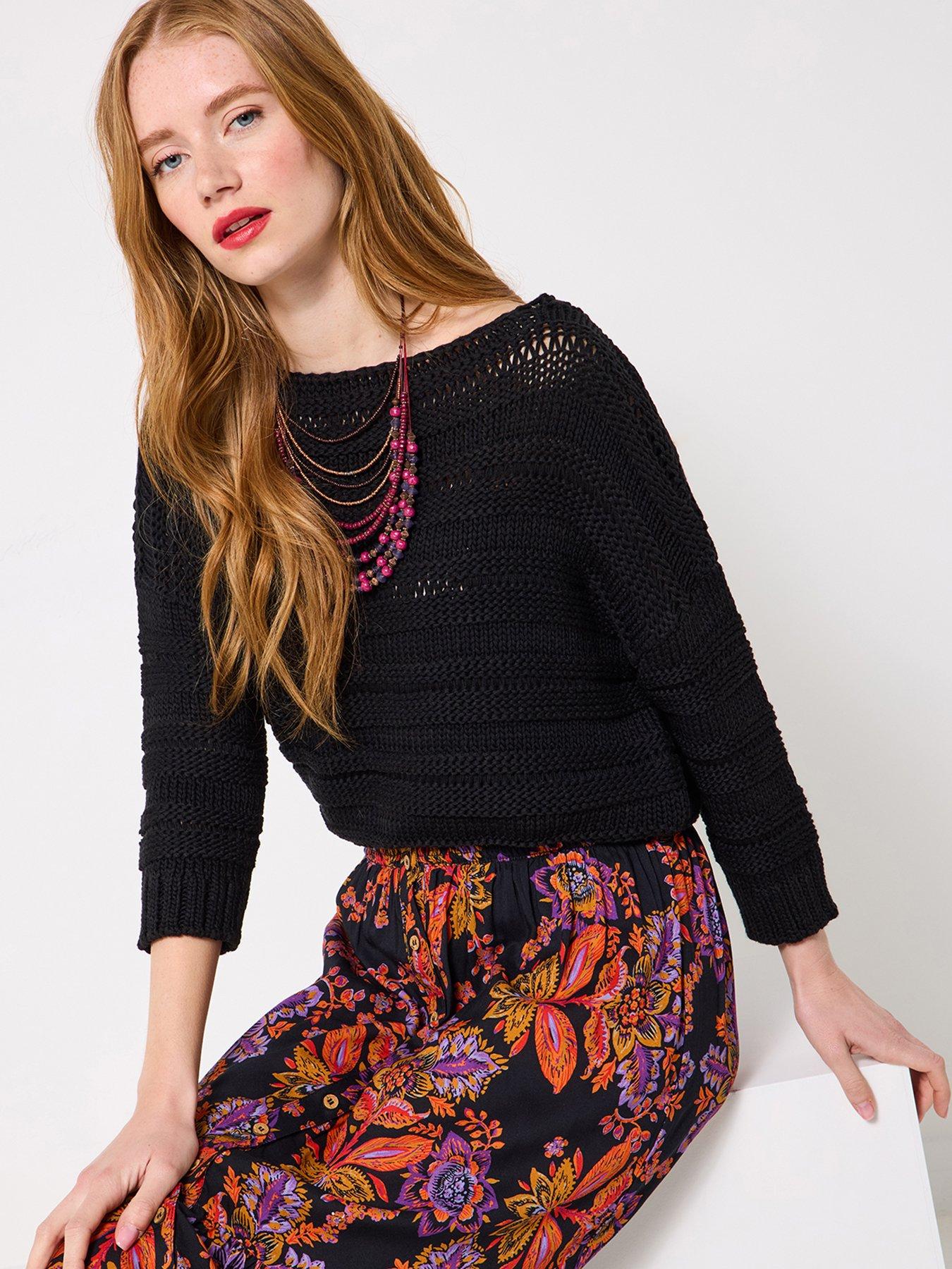 Joe Browns Francesca Ladder Knit Jumper, Black, Size 14, Women