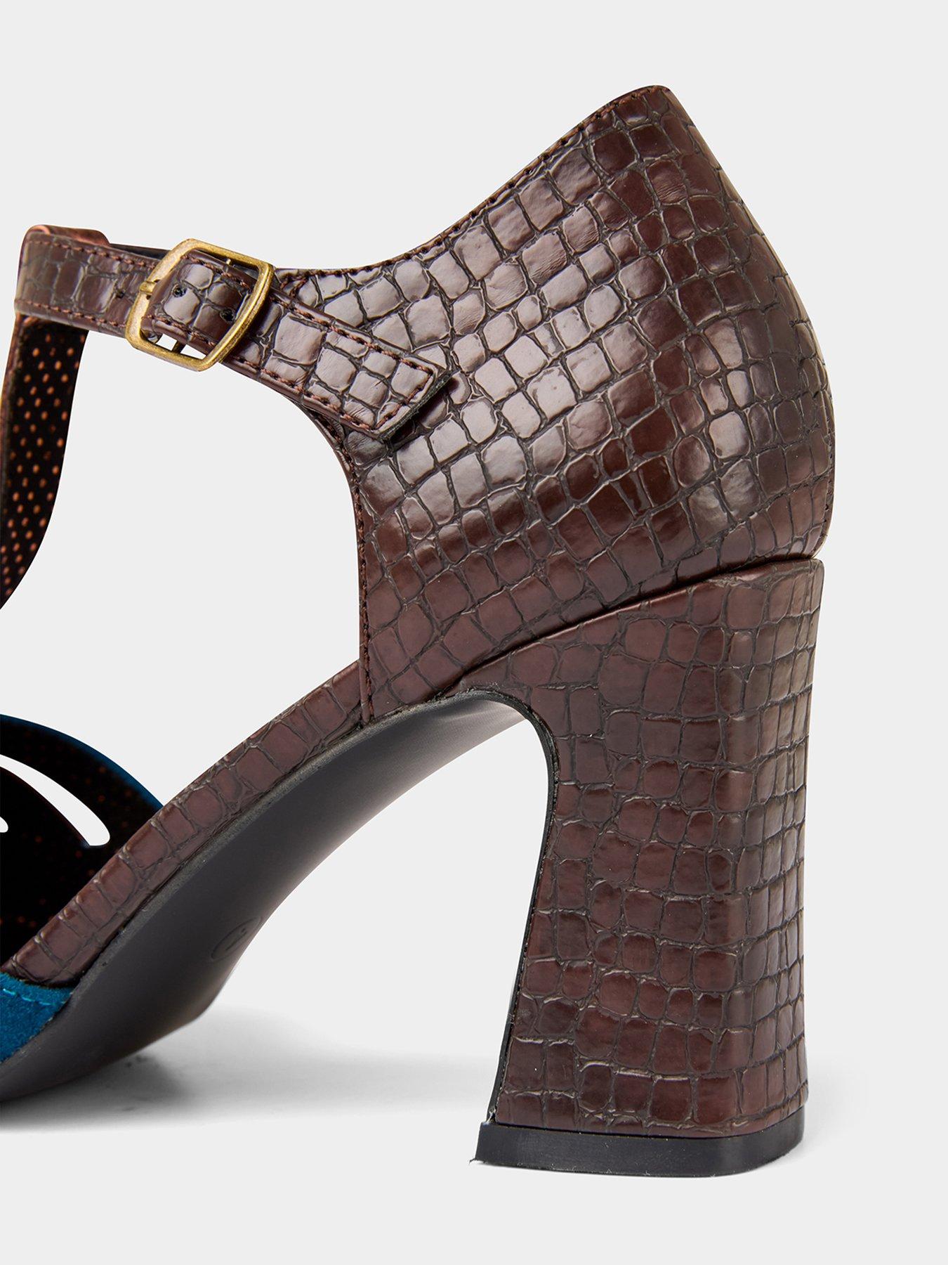 Joe Browns A Vintage Affair T Bar Shoes Chocolate Multi Very