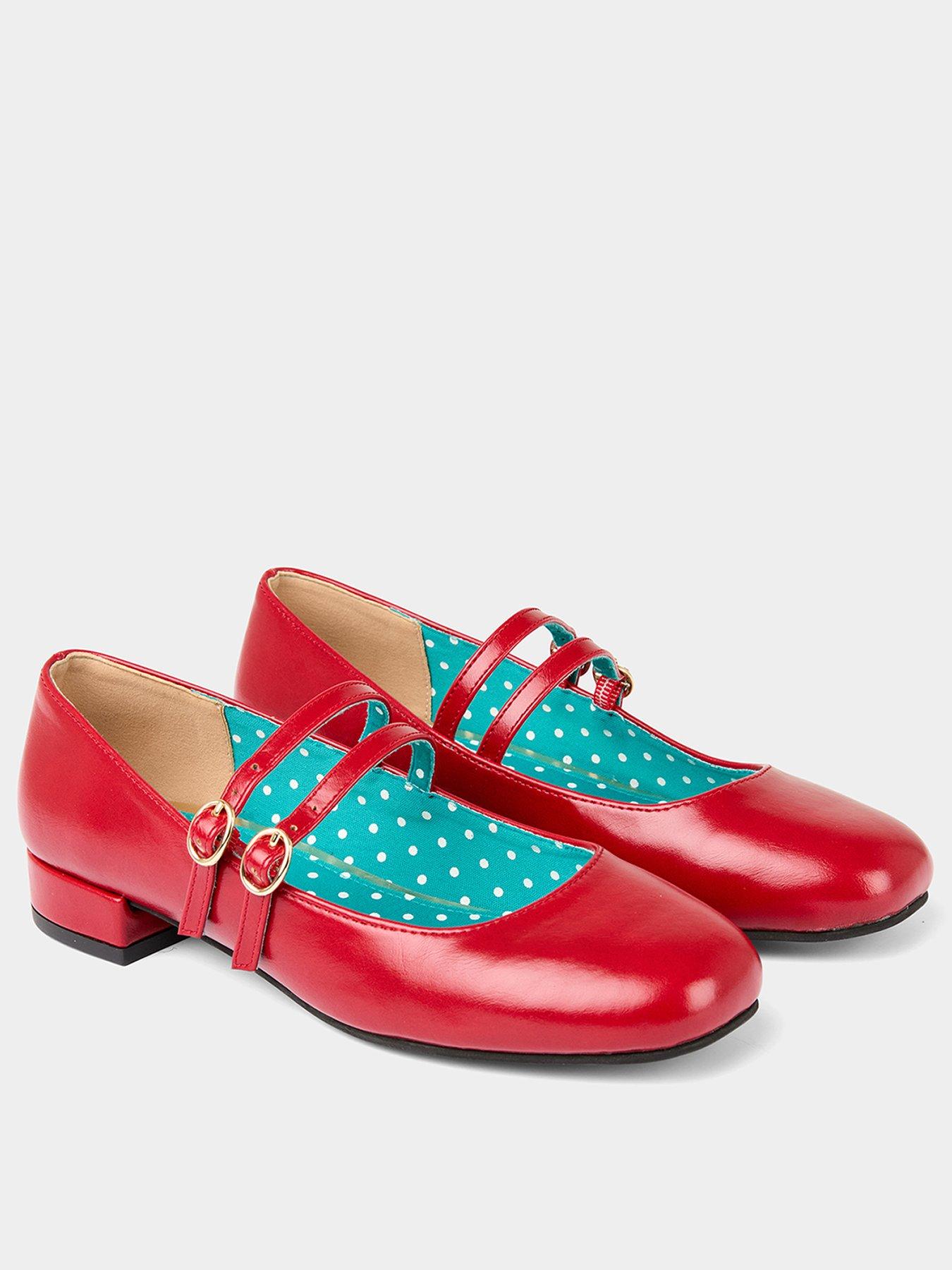 Joe Browns French Ways Double Strap Mary Jane Shoes Red Very