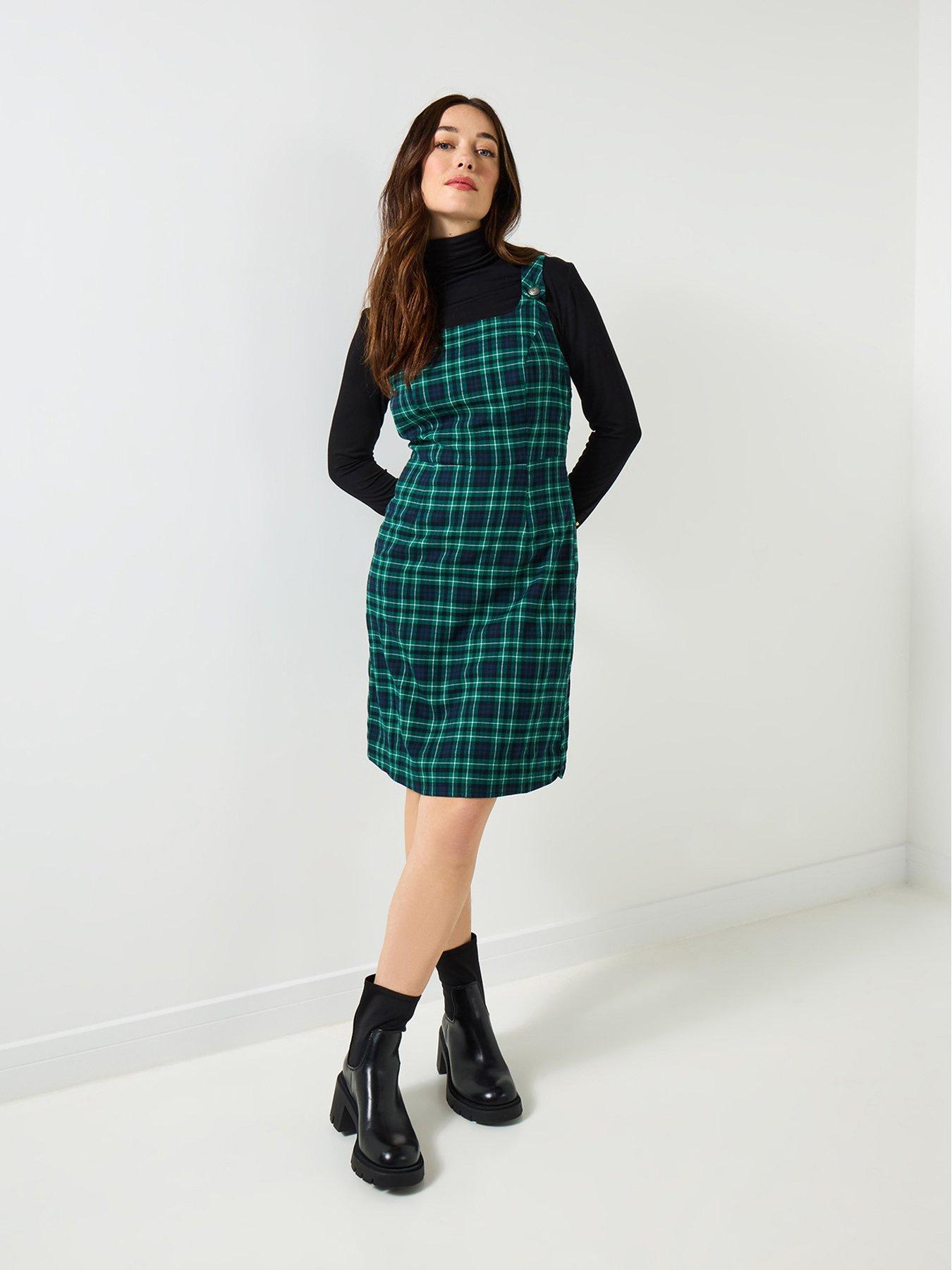 Image 1 of 5 of Joe Browns Trixie Check Pinafore - Green