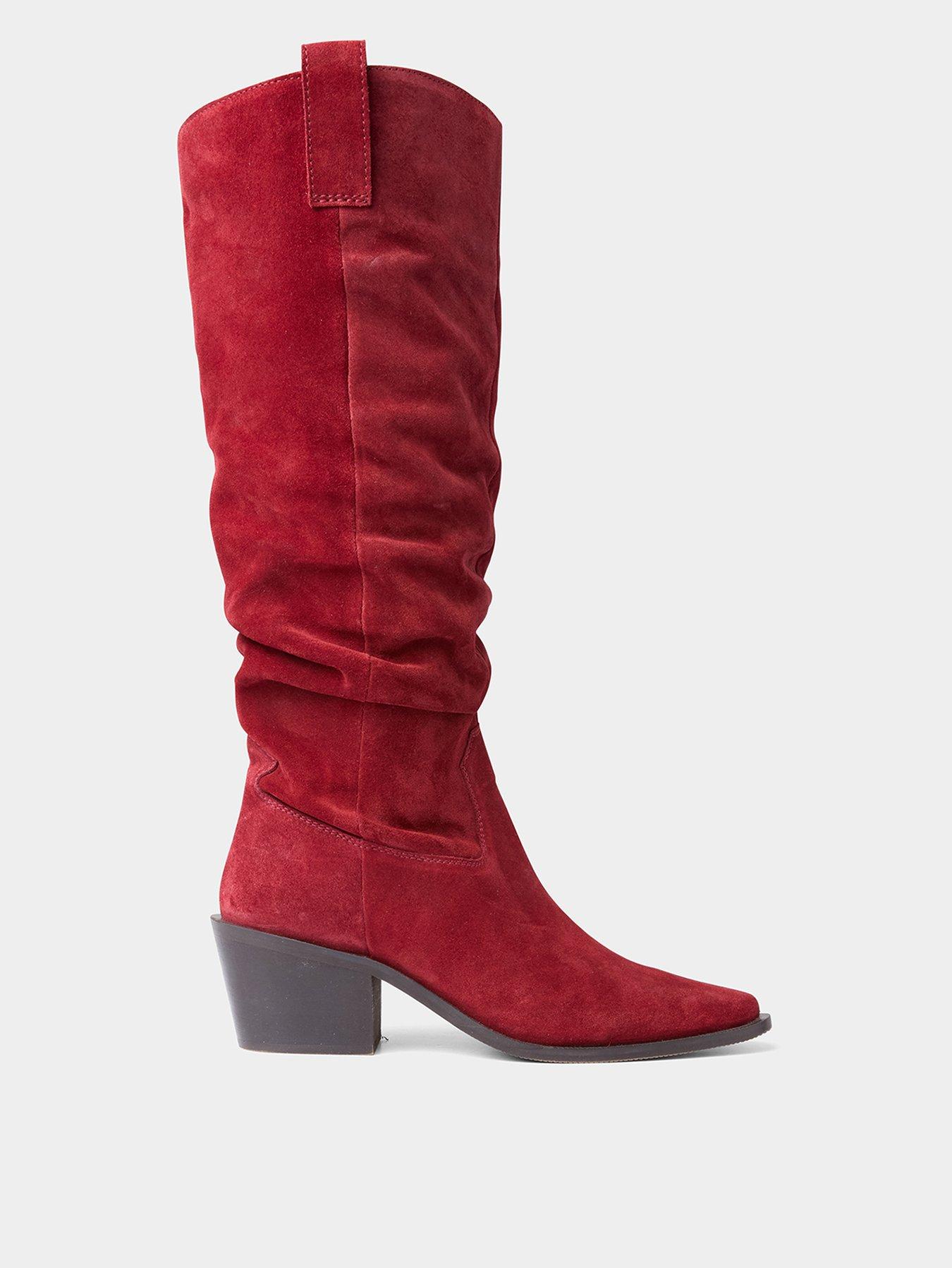 undefined West Coast Suede Boots - Dark Red