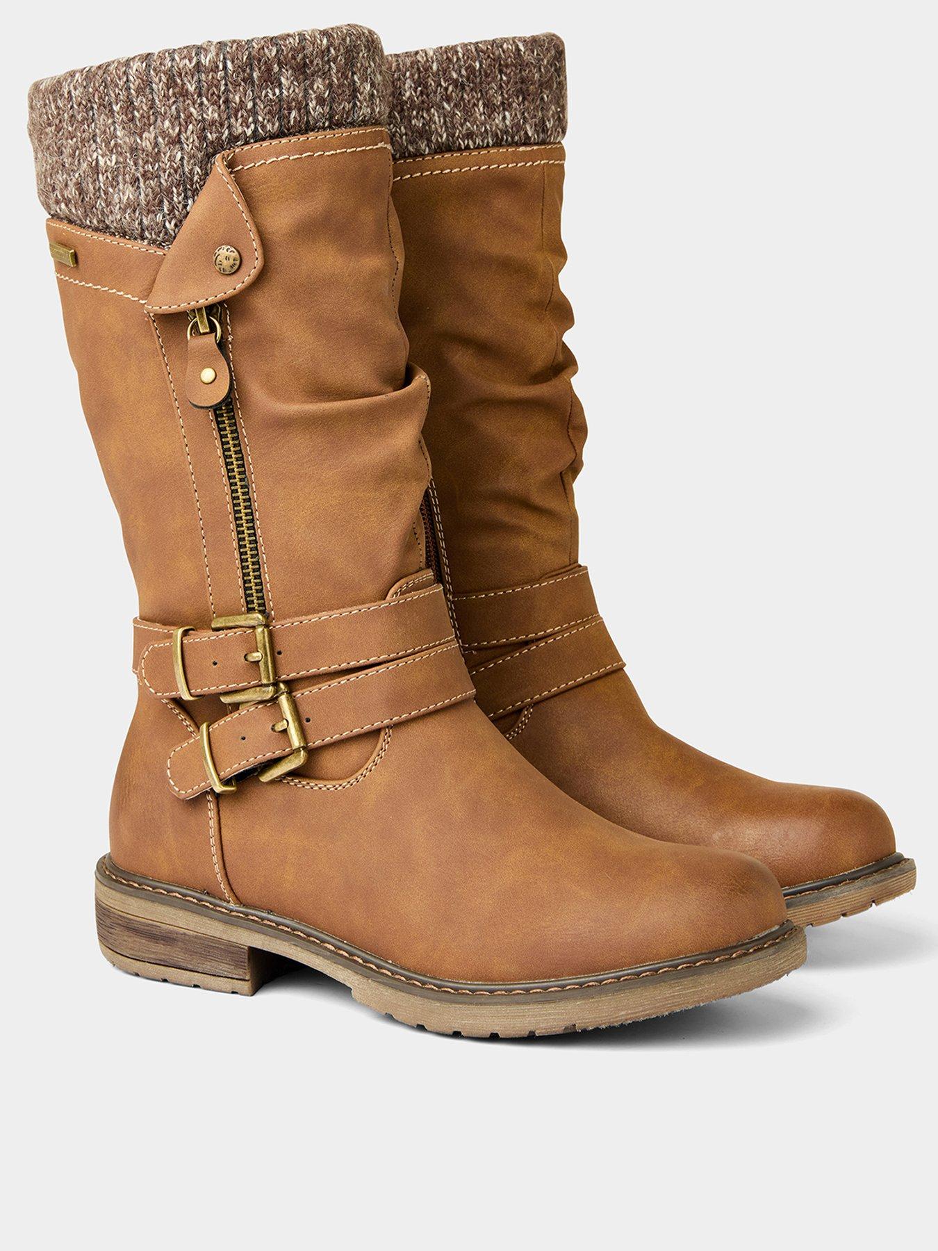 Image 2 of 6 of Joe Browns Peyton Knitted Top Long Boots - Tan