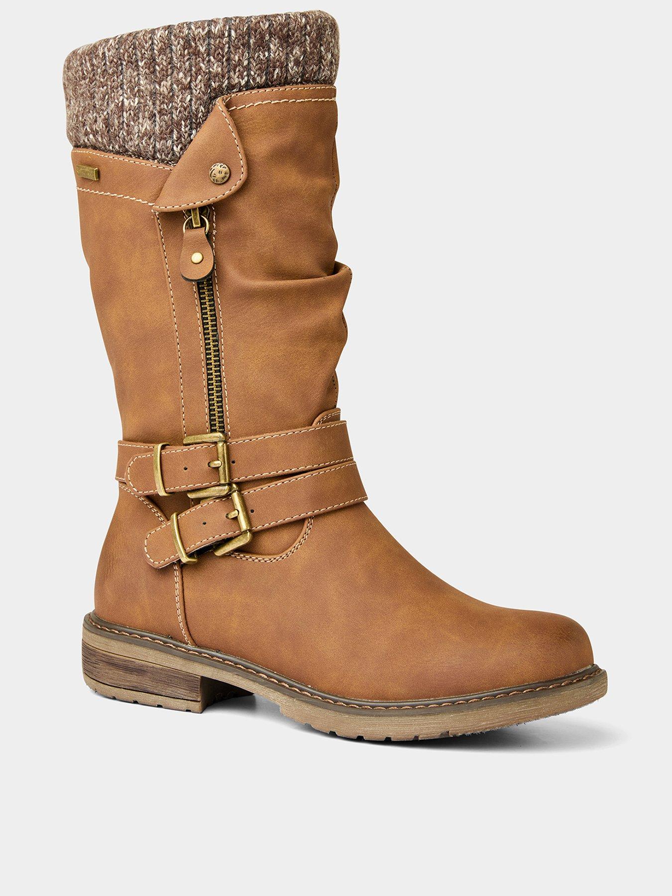 Image 3 of 6 of Joe Browns Peyton Knitted Top Long Boots - Tan
